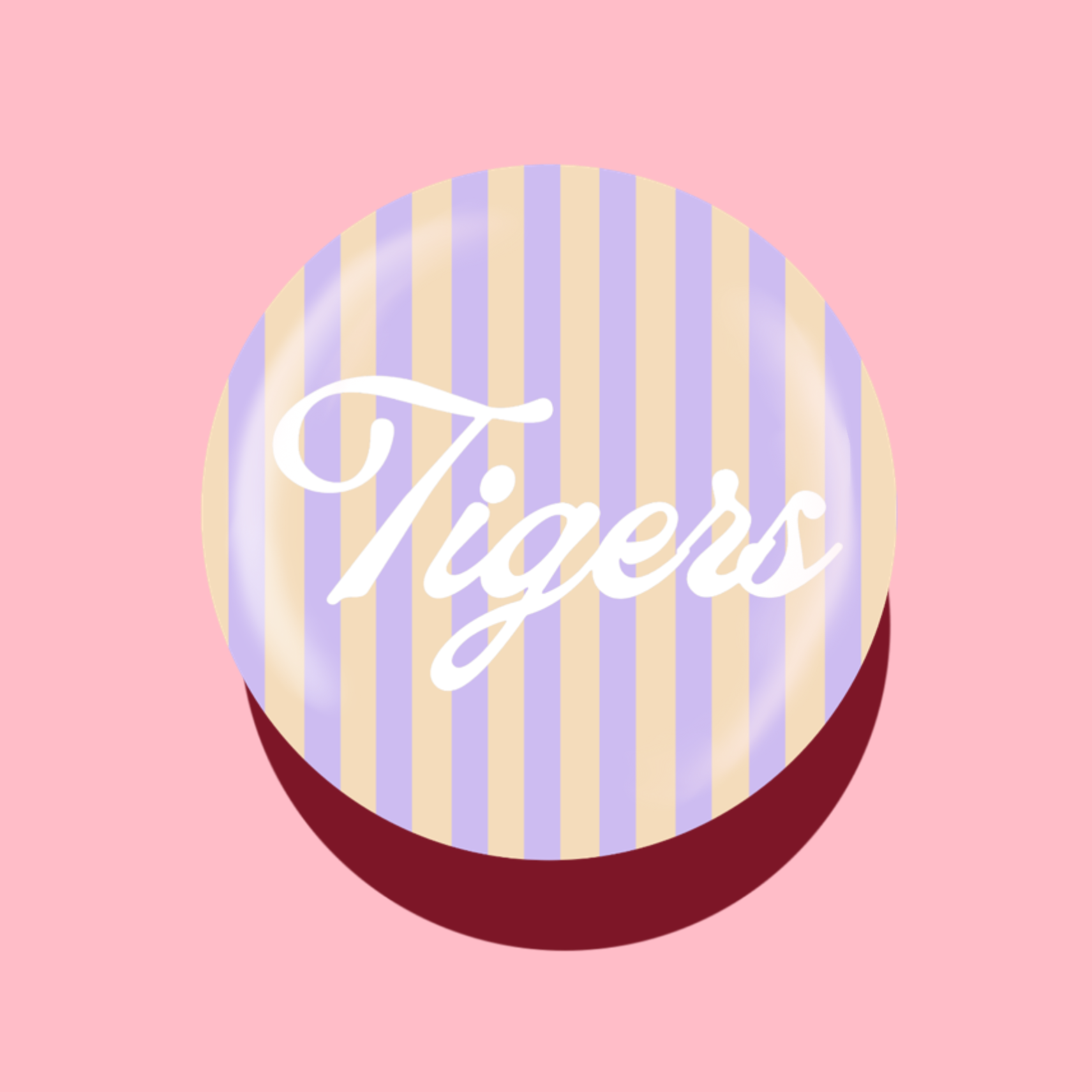 LSU Button - Stripes