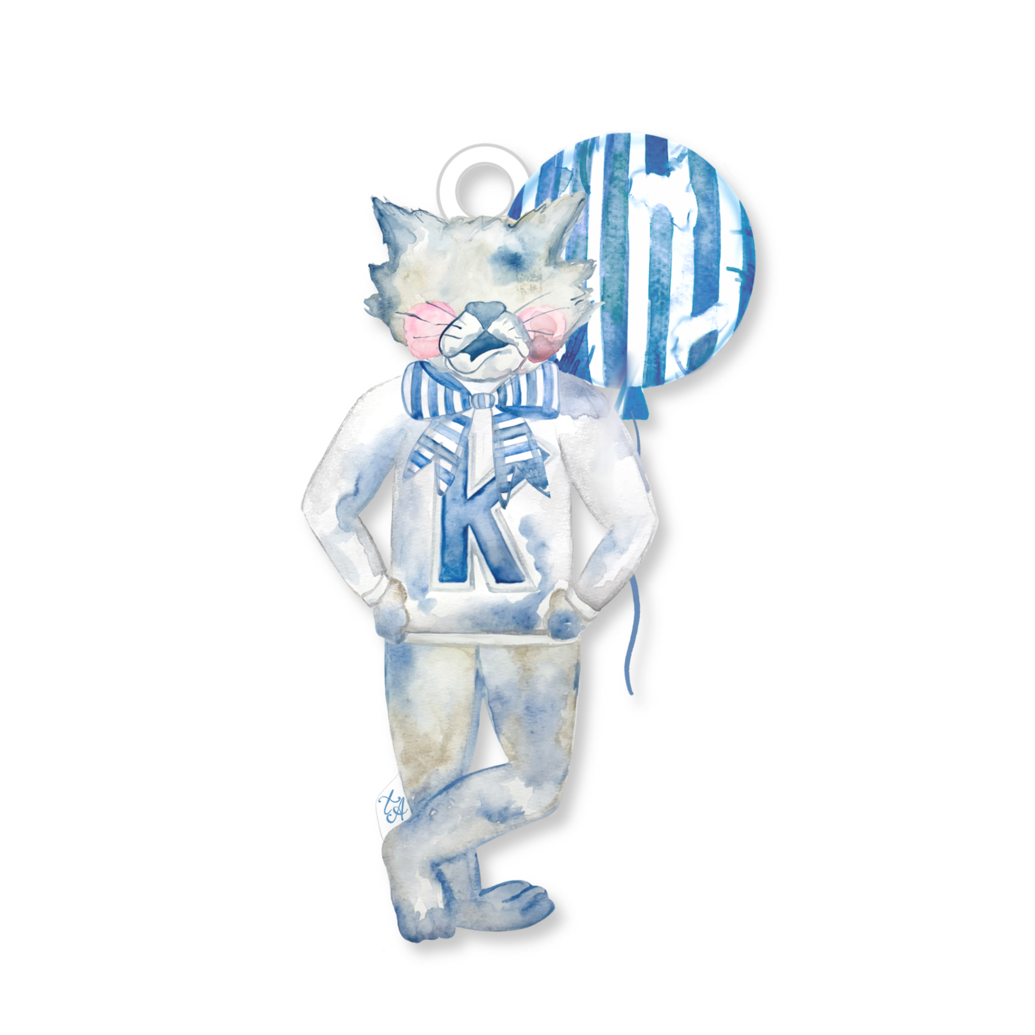 Blue Cat Ornament