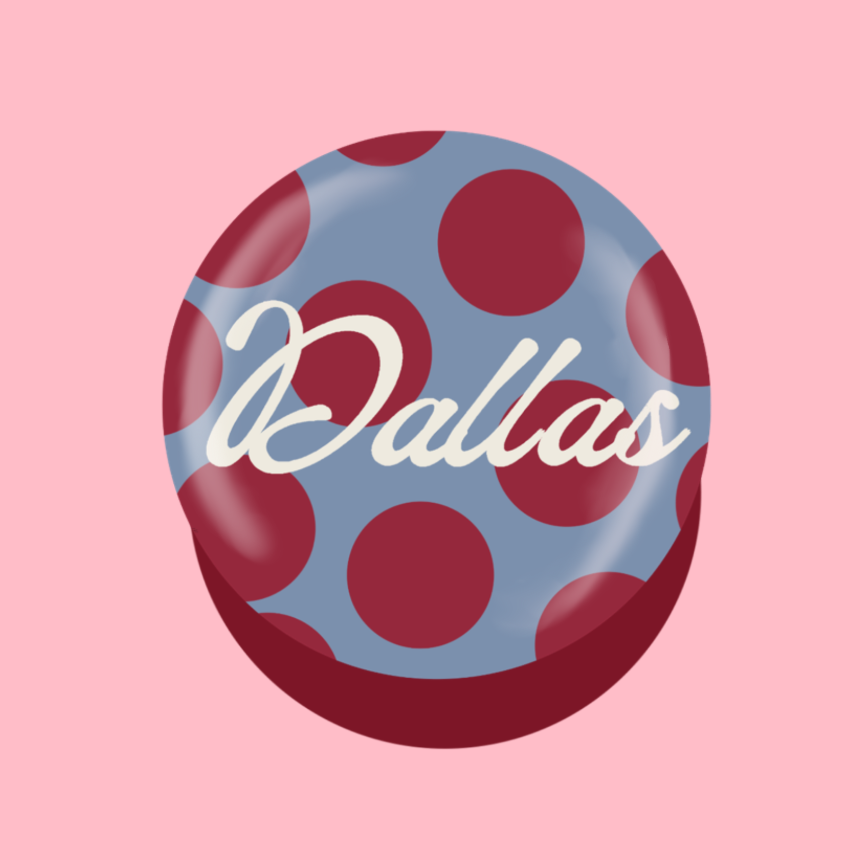 SMU Button - Polka Dots