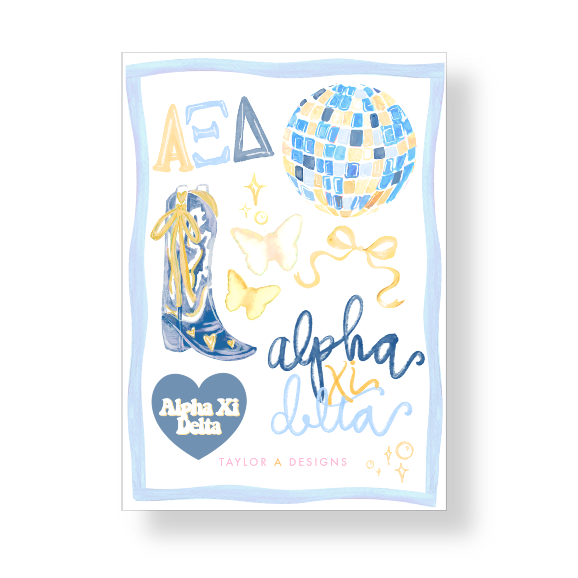 Alpha Xi Delta Sticker Sheet