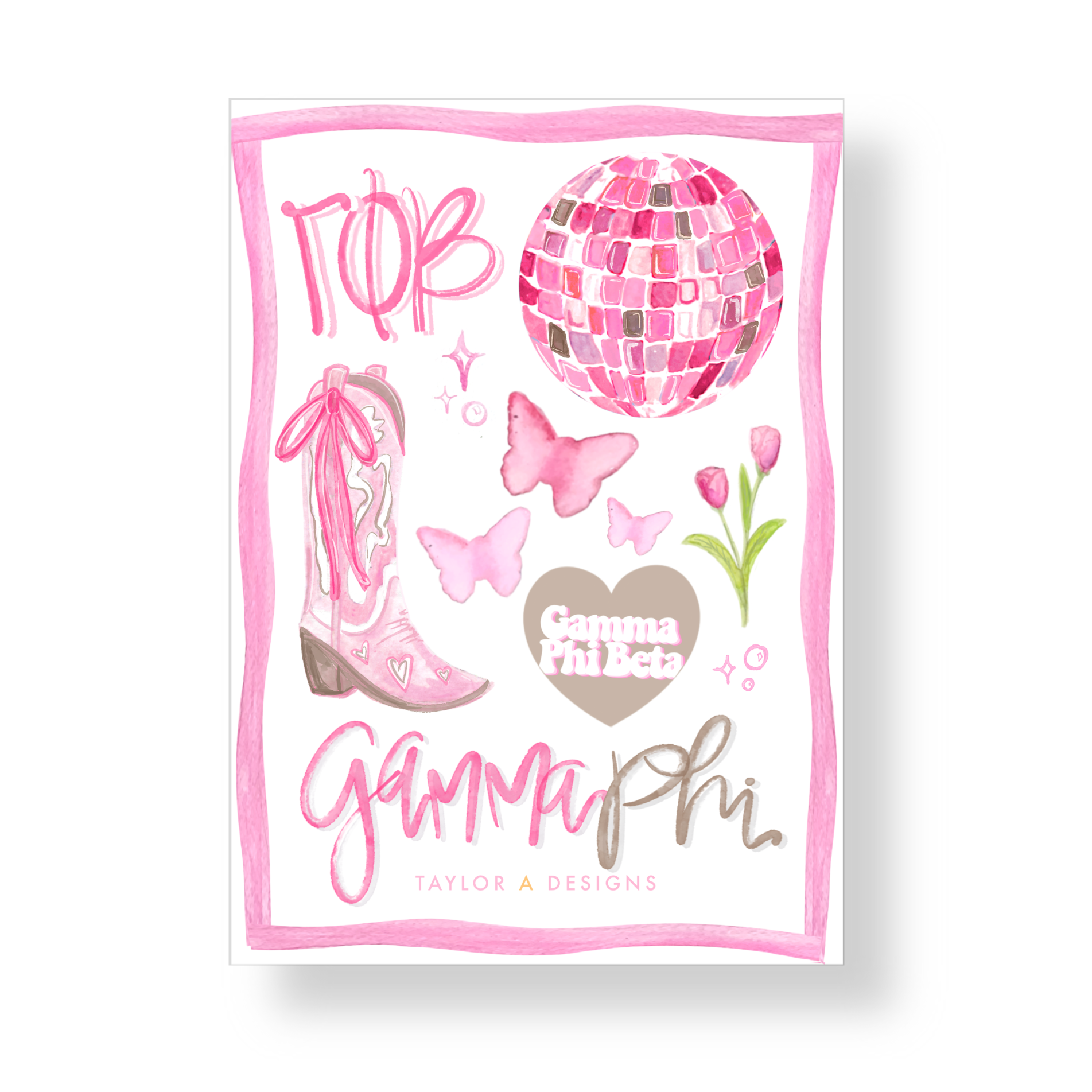 Gamma Phi Beta Sticker Sheet