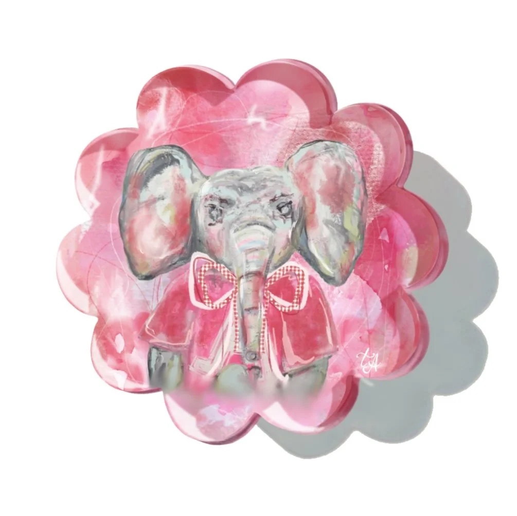 Red Elephant Acrylic Coaster