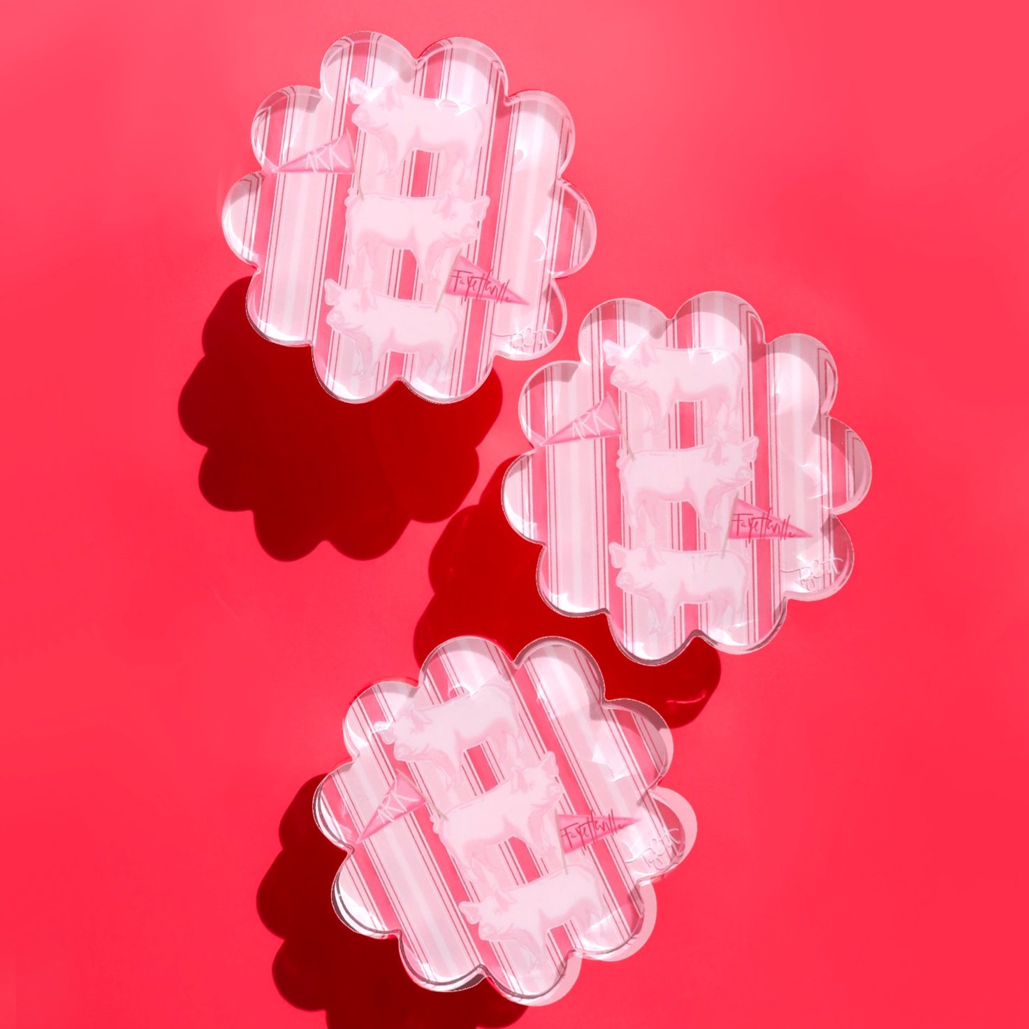 Fayetteville Acrylic Coaster - Scalloped