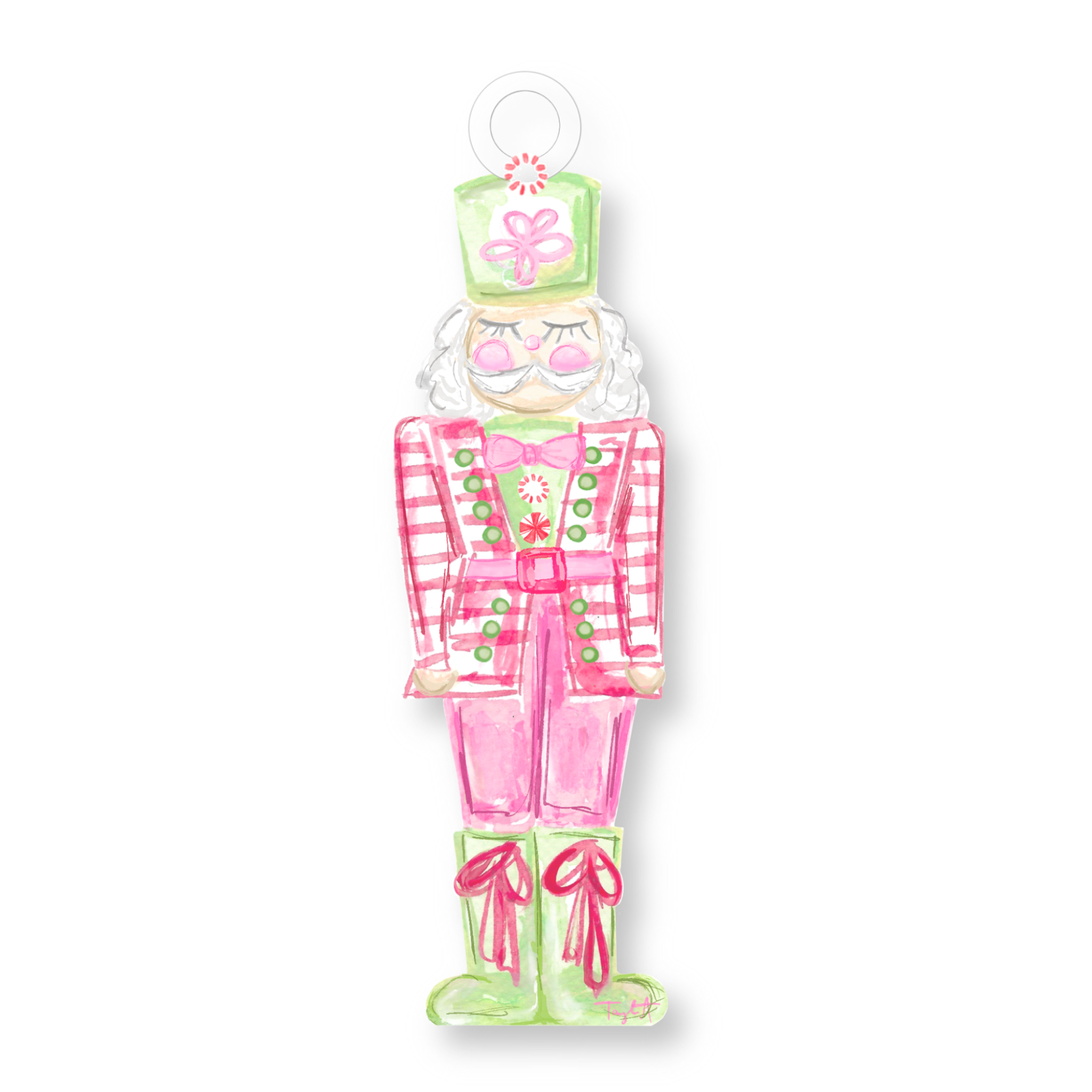 Pink Nutcracker Acrylic Ornament