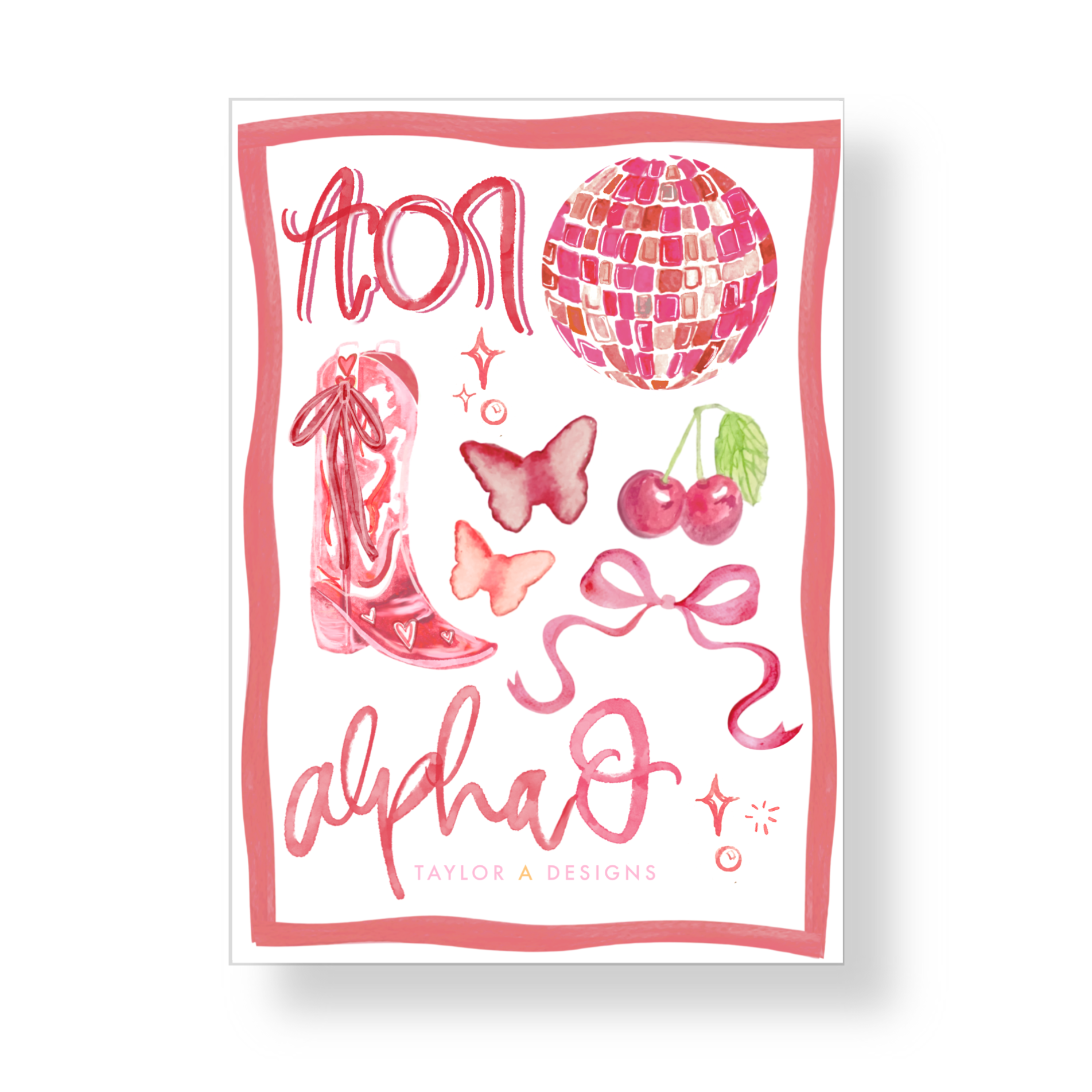 Alpha Omicron Pi Sticker Sheet