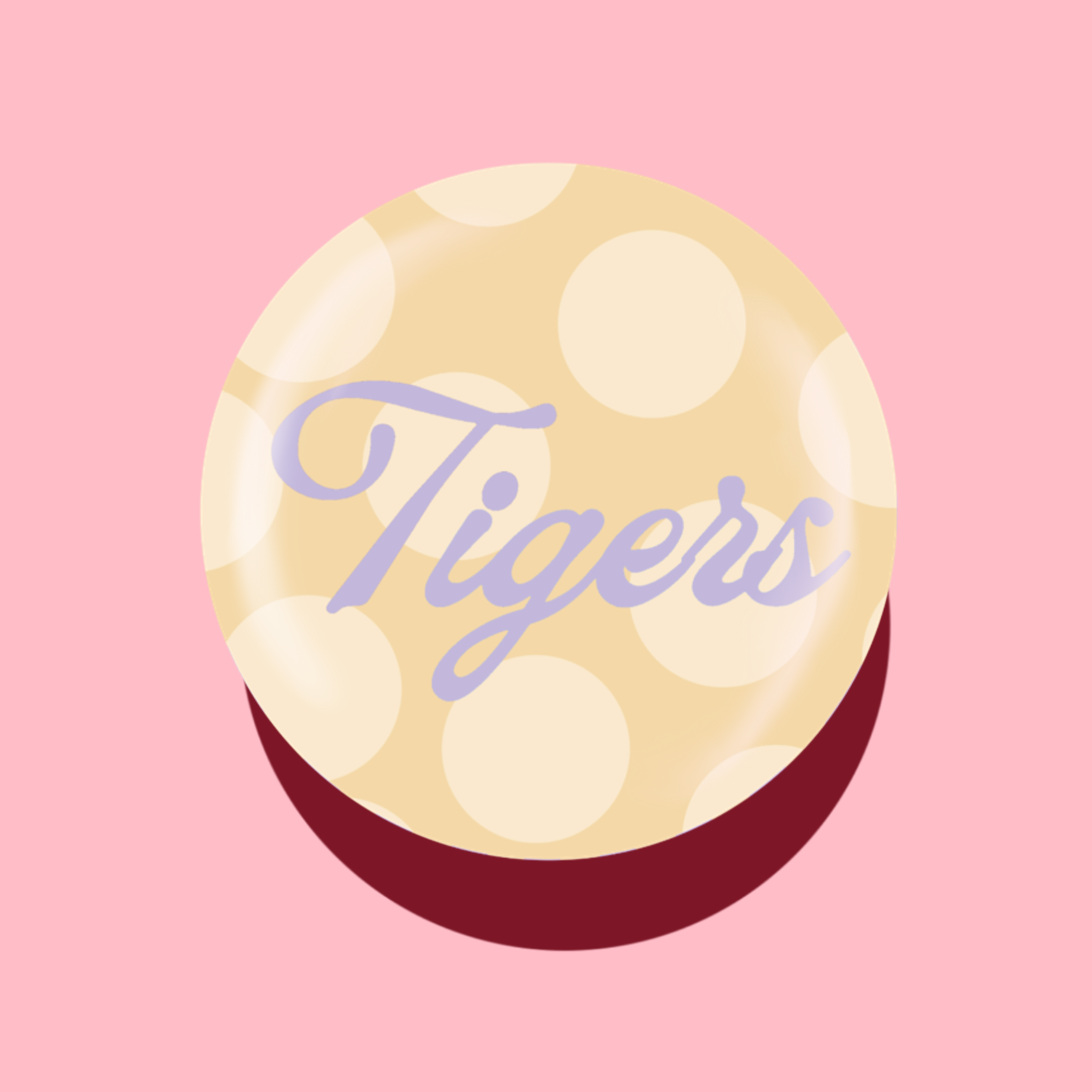 LSU Button - Polka Dots