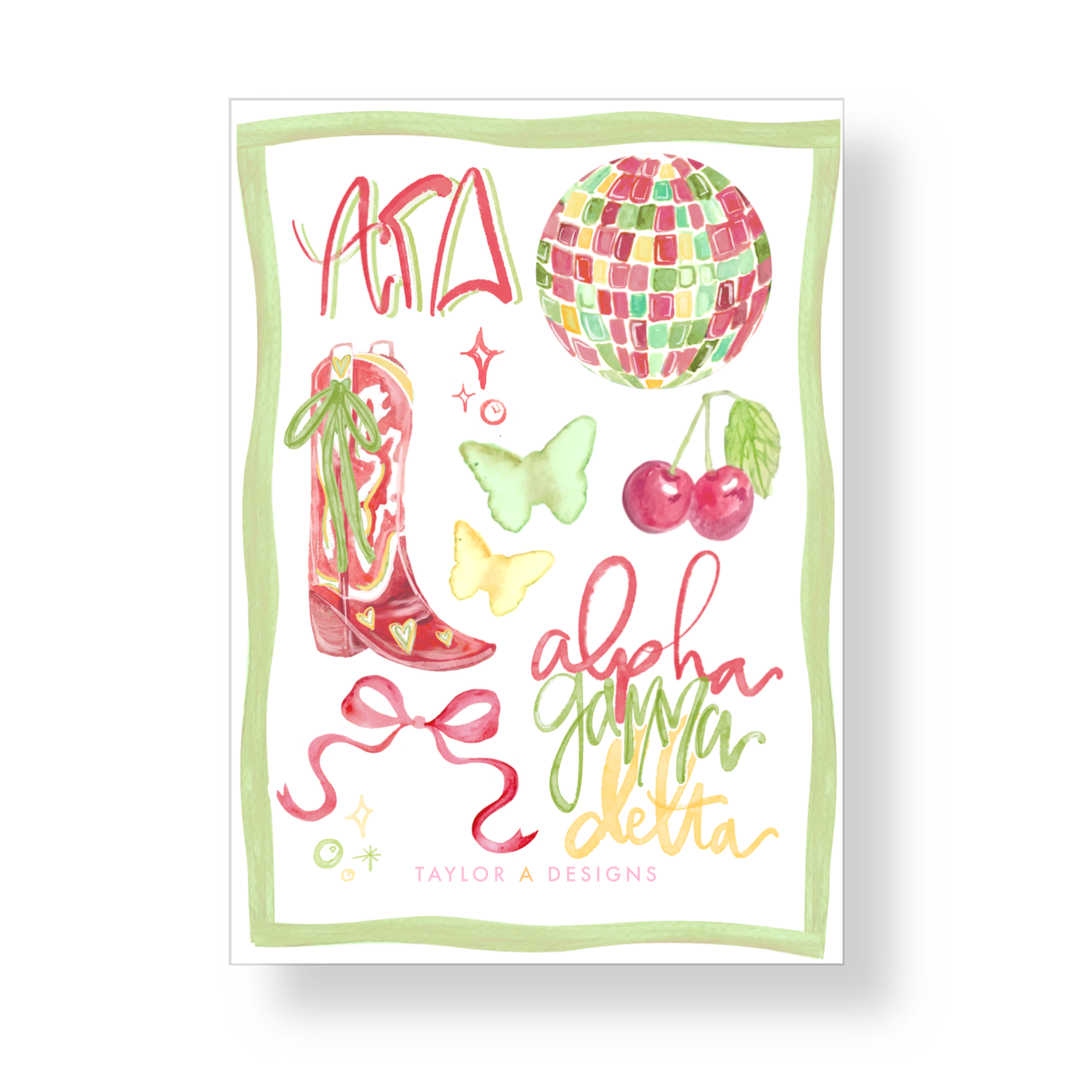 Alpha Gamma Delta Sticker Sheet
