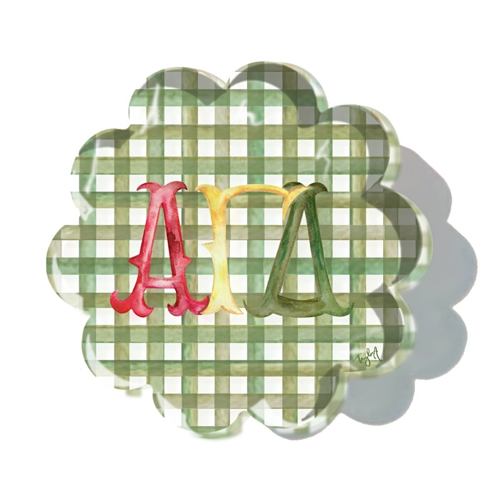 Alpha Gamma Delta Gingham Coaster