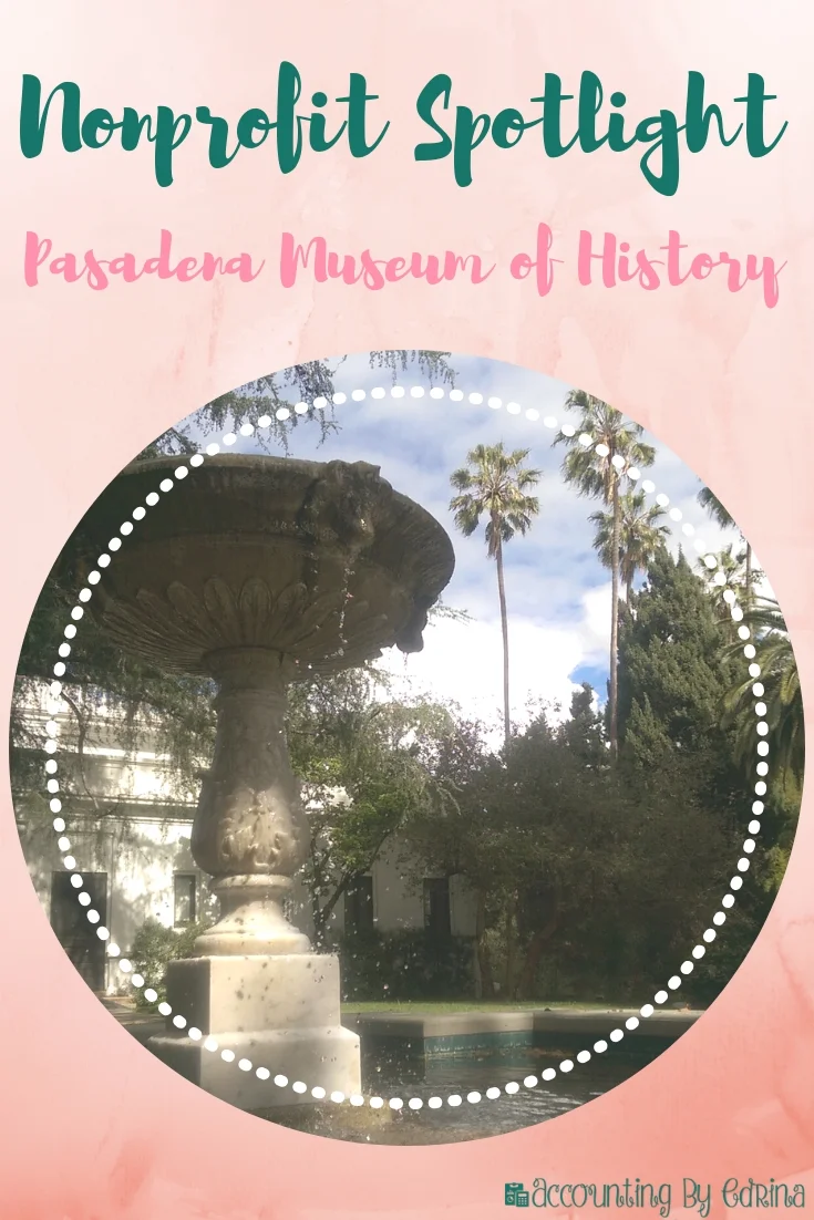 The beautiful waterfall on the grounds of the Pasadena Museum of History