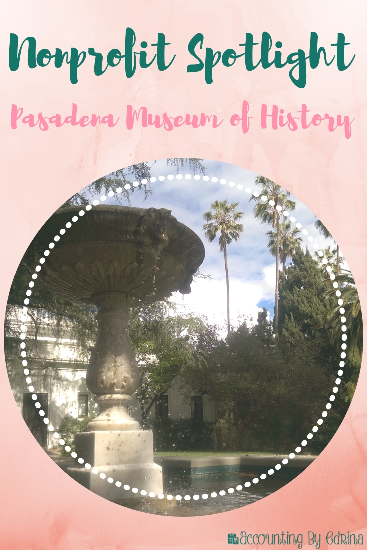 The beautiful waterfall on the grounds of the Pasadena Museum of History