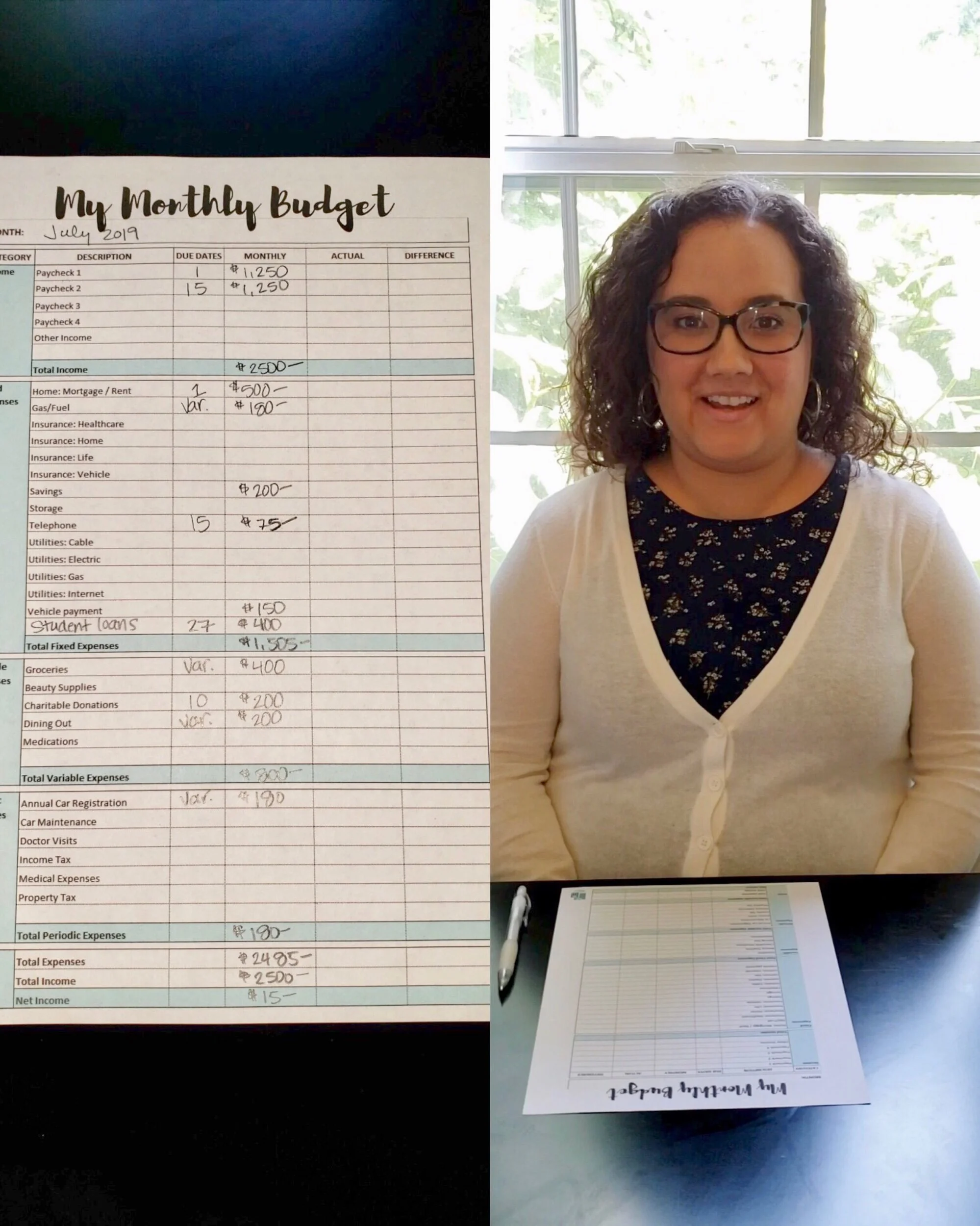 My Monthly Budget Video