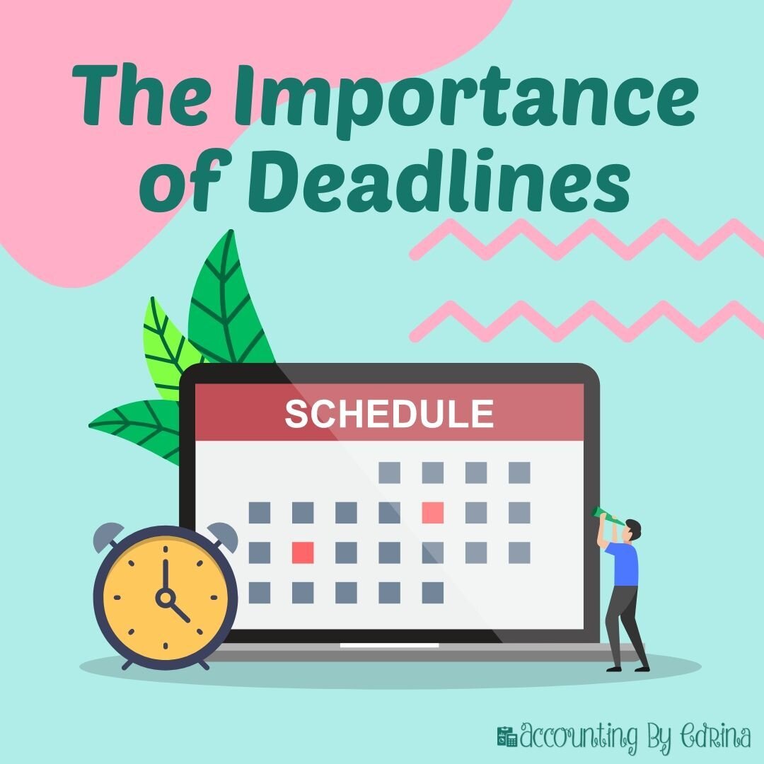 I have had to learn that in order to stay on top of my deadlines, I need to be concerned about my client's deadlines and schedules. When I create their bookkeeping tasks in Asana I essentially create self-imposed deadlines in order for the process to