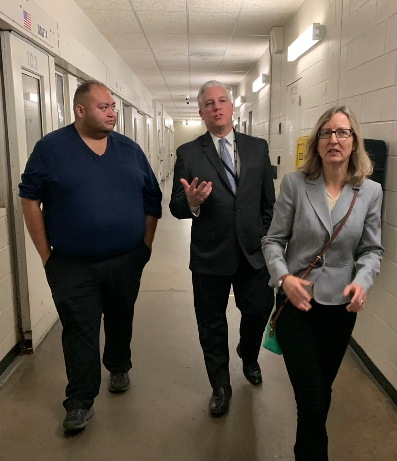 Touring the Maricopa County Jail with colleague Rep. Daniel Hernandez on far right.
