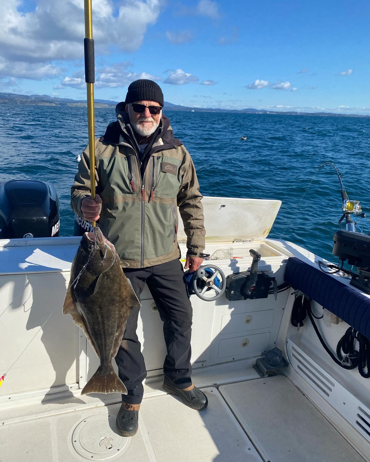 Chicken dinner! Great morning on anchor, got one pulled hooks on a couple others and a few nice crab to round out the meal! #halibut #tourismvic #yyj #westcoast