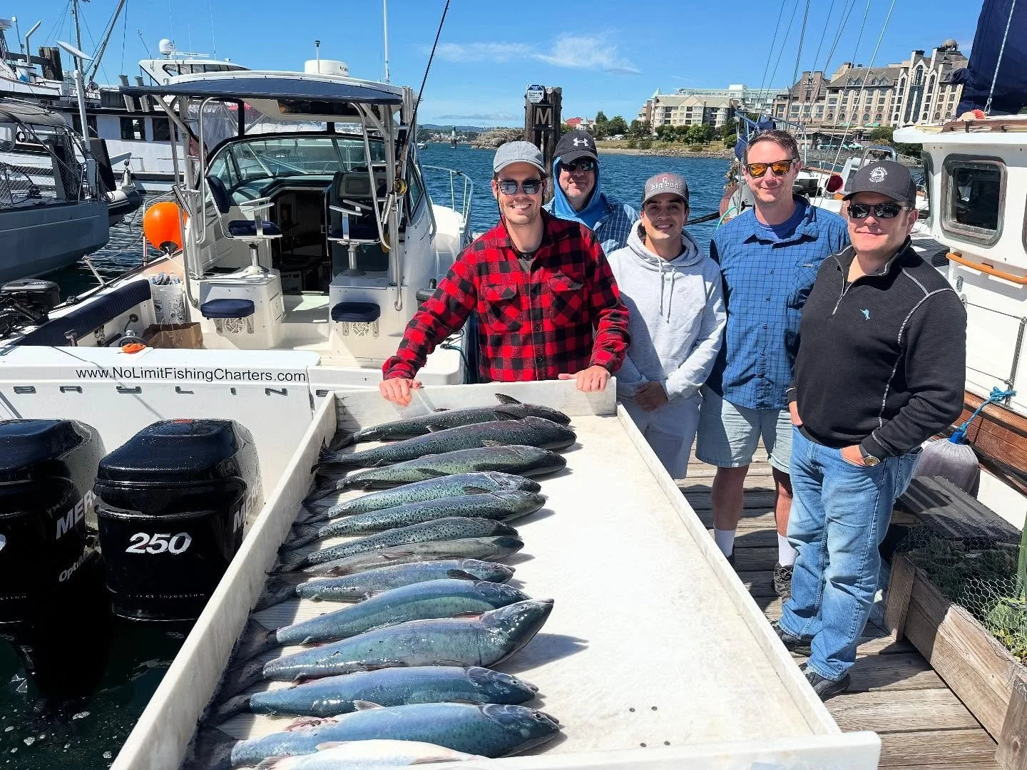 Great morning out! All our chinook and plenty pink for fresh catch dinner! #chinooksalmon #pinksalmon #tourismvictoria #bc #westcoast #yyj