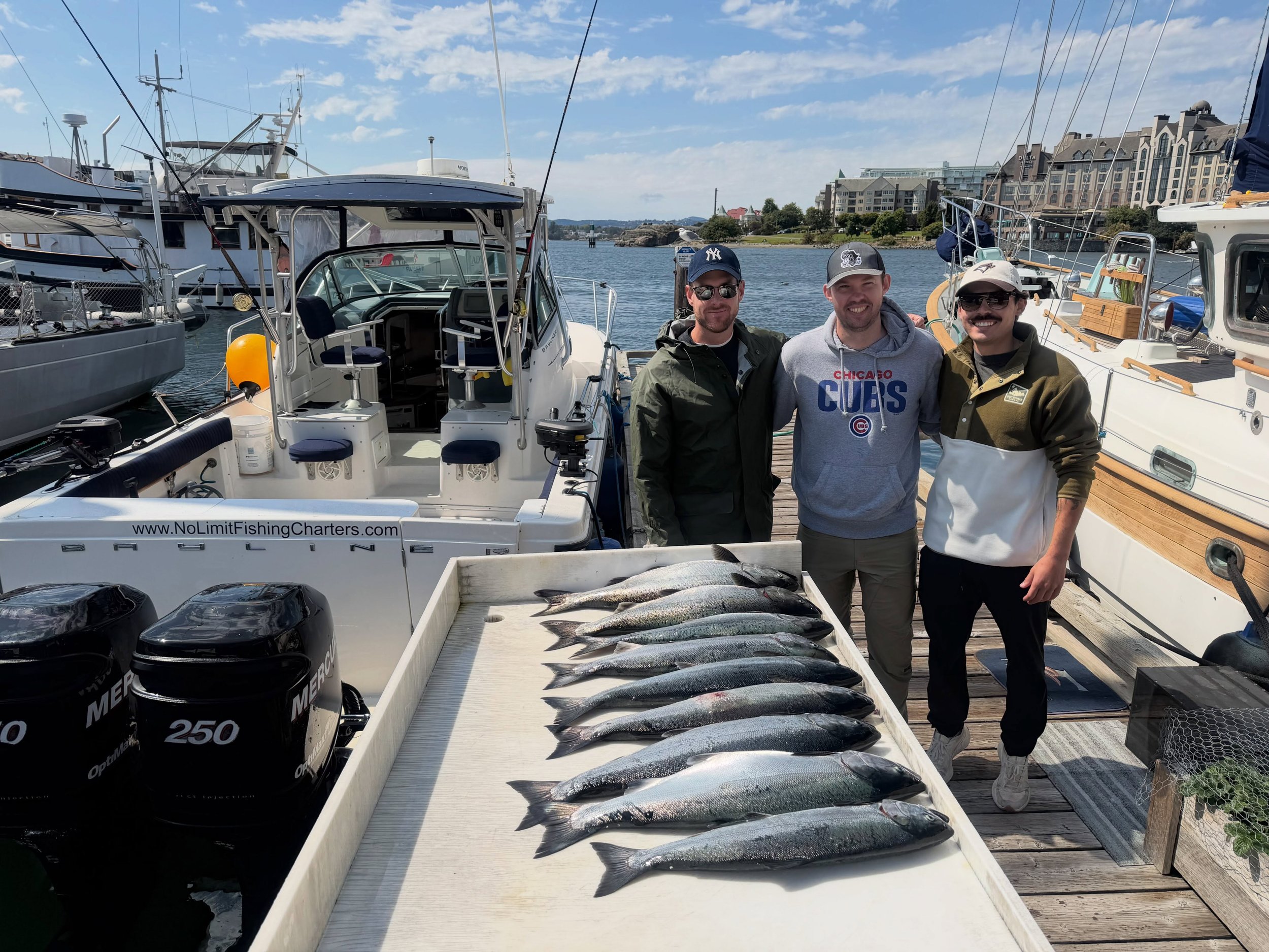 Amazing day with these guests! Limits on chinook and coho #chinooksalmon #cohosalmon #westcoast #tourismvictoria #yyj