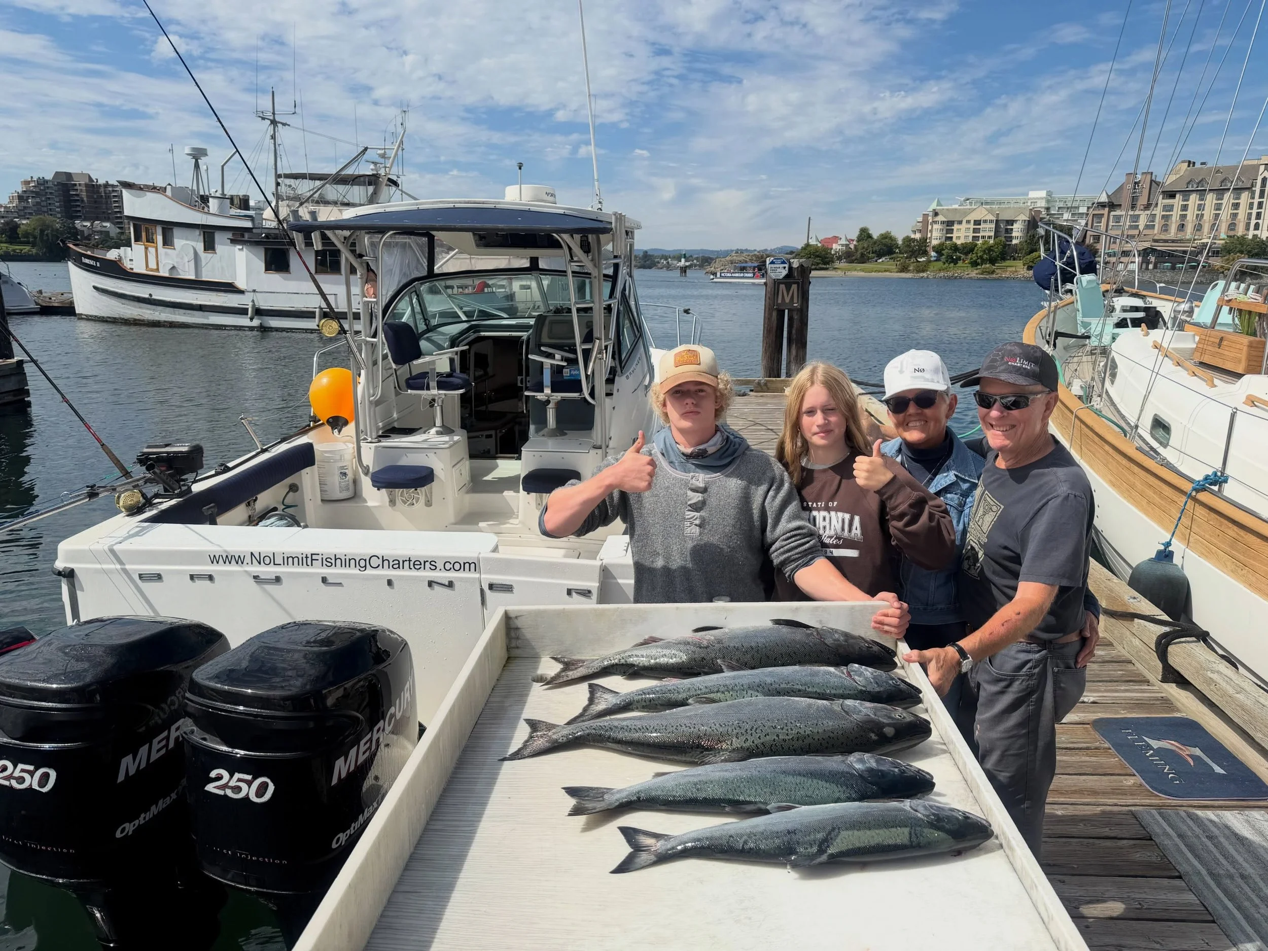 Great day family fun fish! Yes I still go for fun. 3 beauty chinook just in the slot and a couple hatch coho to take home. #chinooksalmon #cohosalmon #tourismvictoria #westcoast #yyj