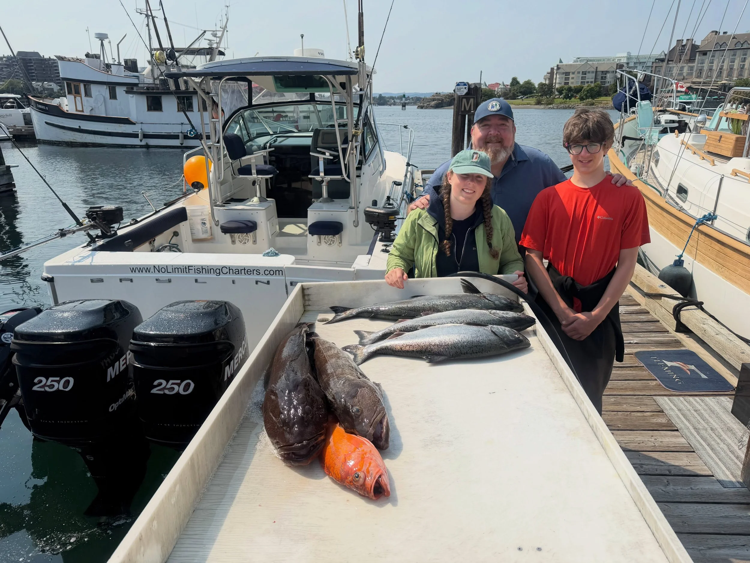 Great day yesterday with a good mixed bag of quality chinook, big ling and a canary going home! #chinooksalmon #lingcod #tourismvictoria #westcoast