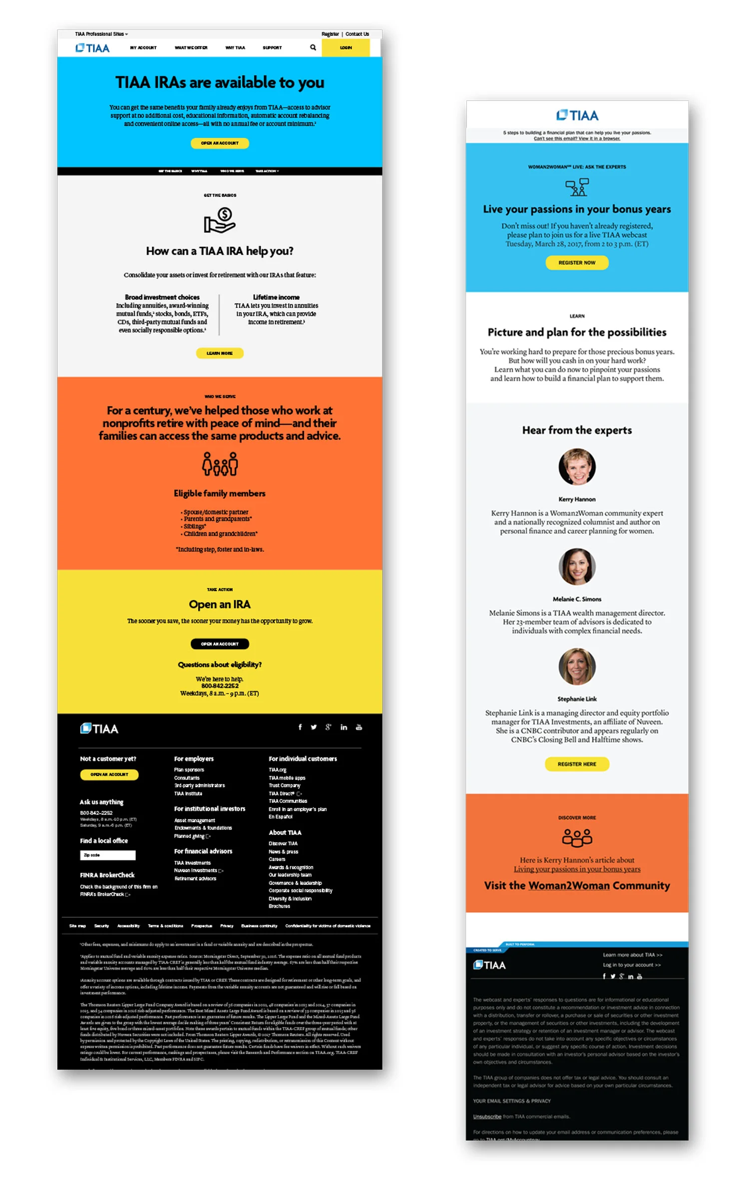  Landing page; E-mail 