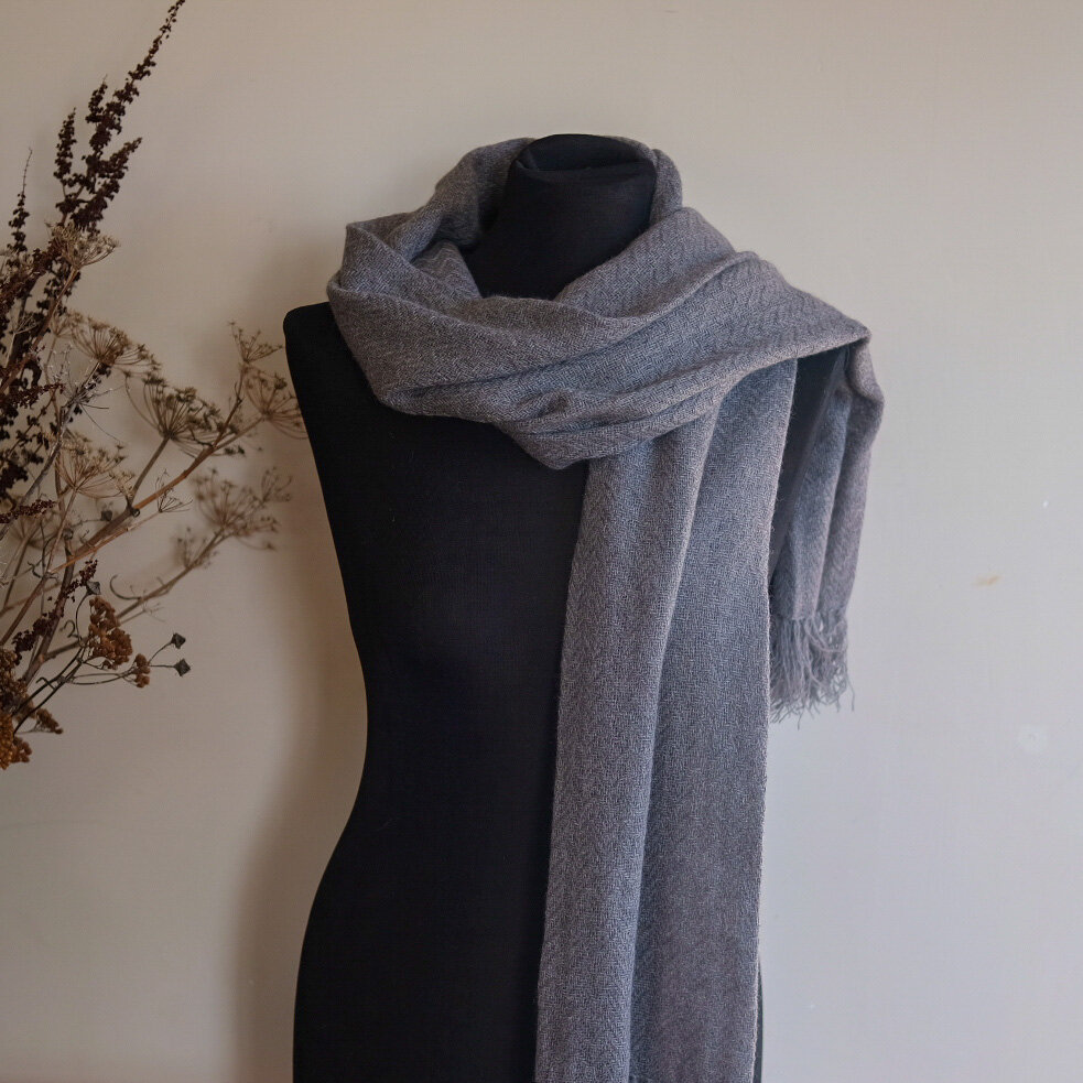 Loom Room coat scarf hand woven from luxury New Zealand possum fiber ...