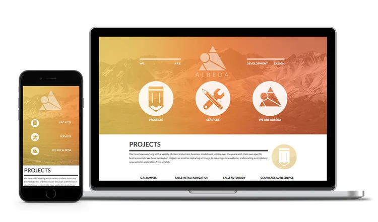 Mobile/Desktop web designs for a local web development firm.