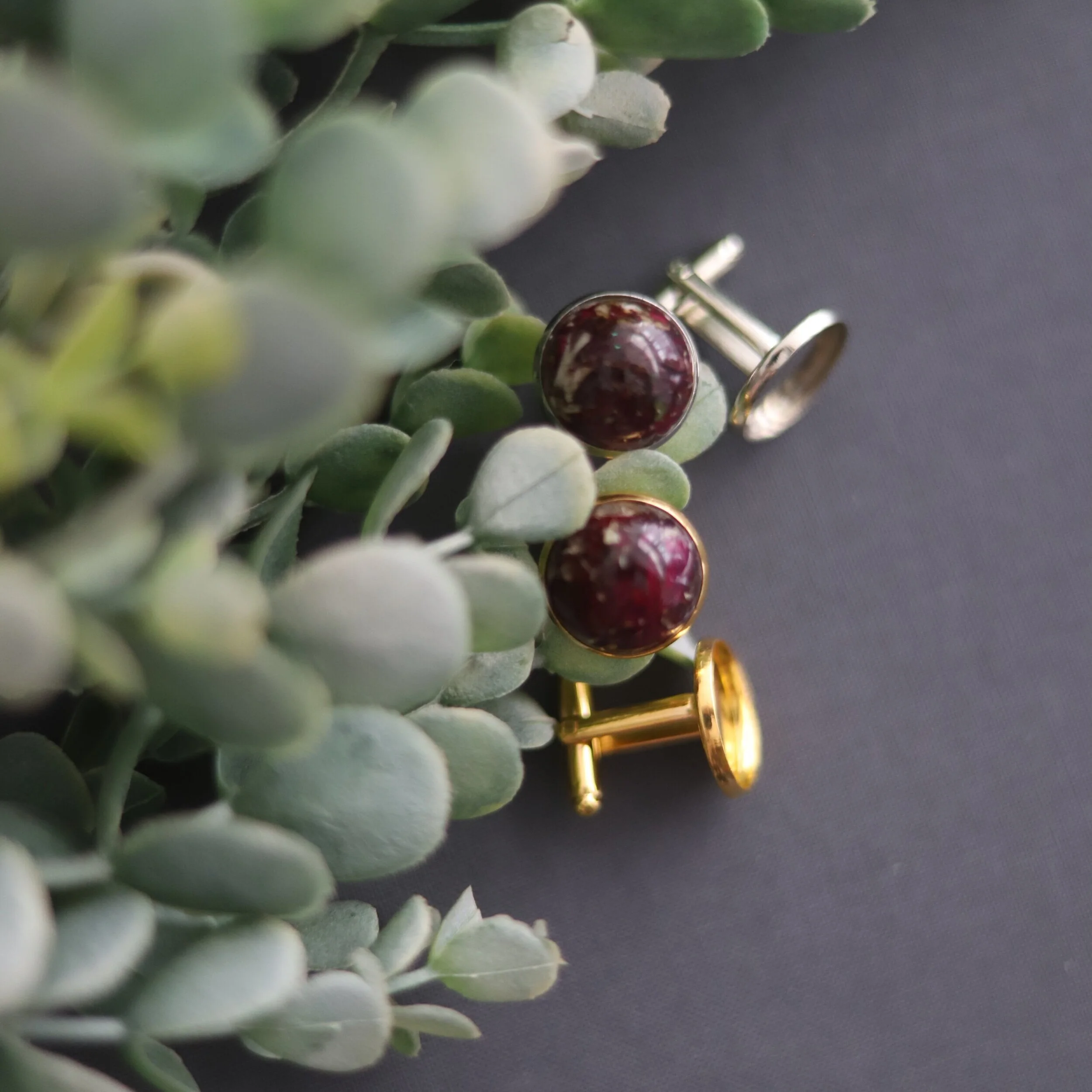 Round Brass Cuff Links