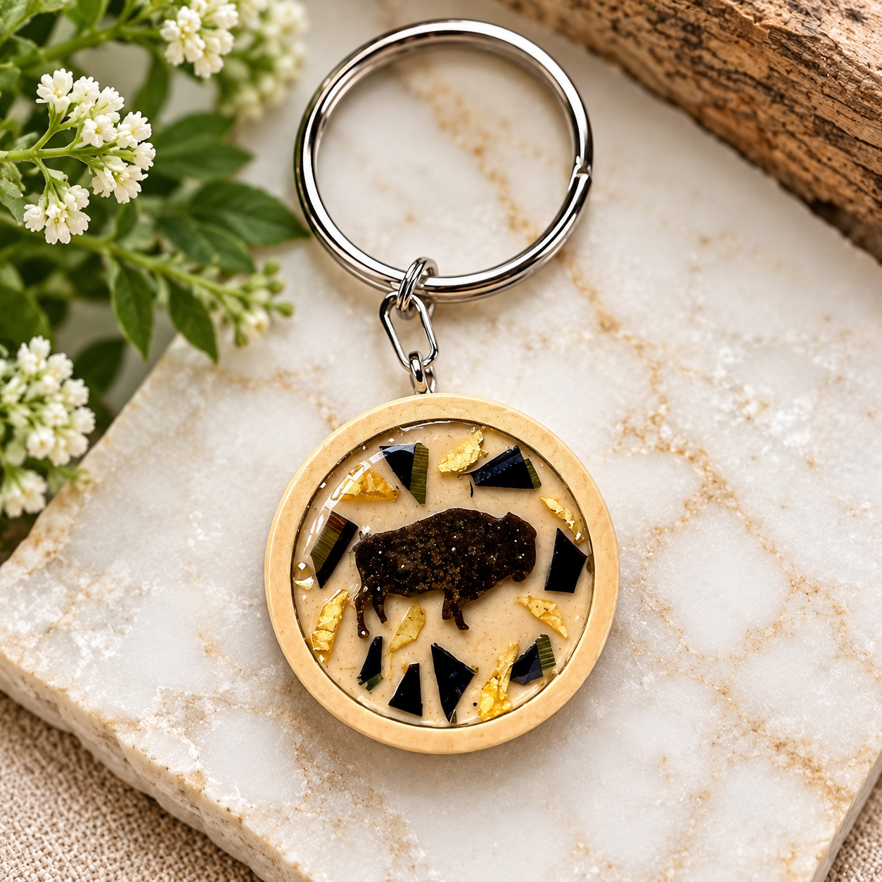 dried flowers, fabric, and dirt keychain.png