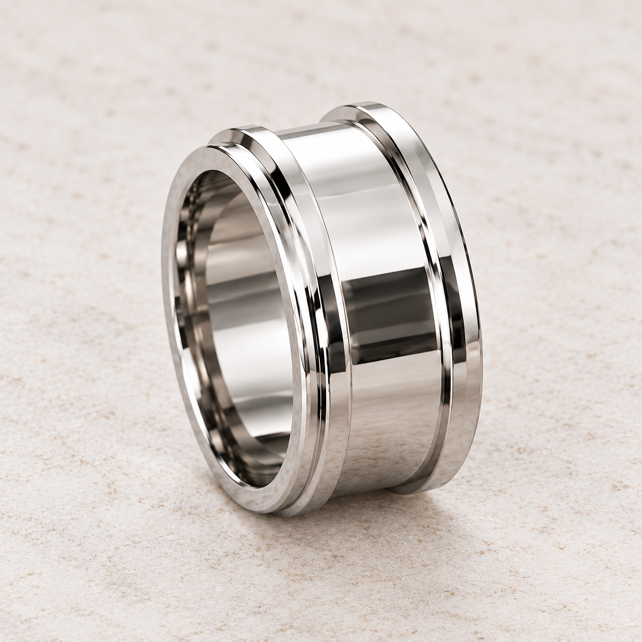 Everlasting Bond Single Channel Memorial Ring — Stainless Steel