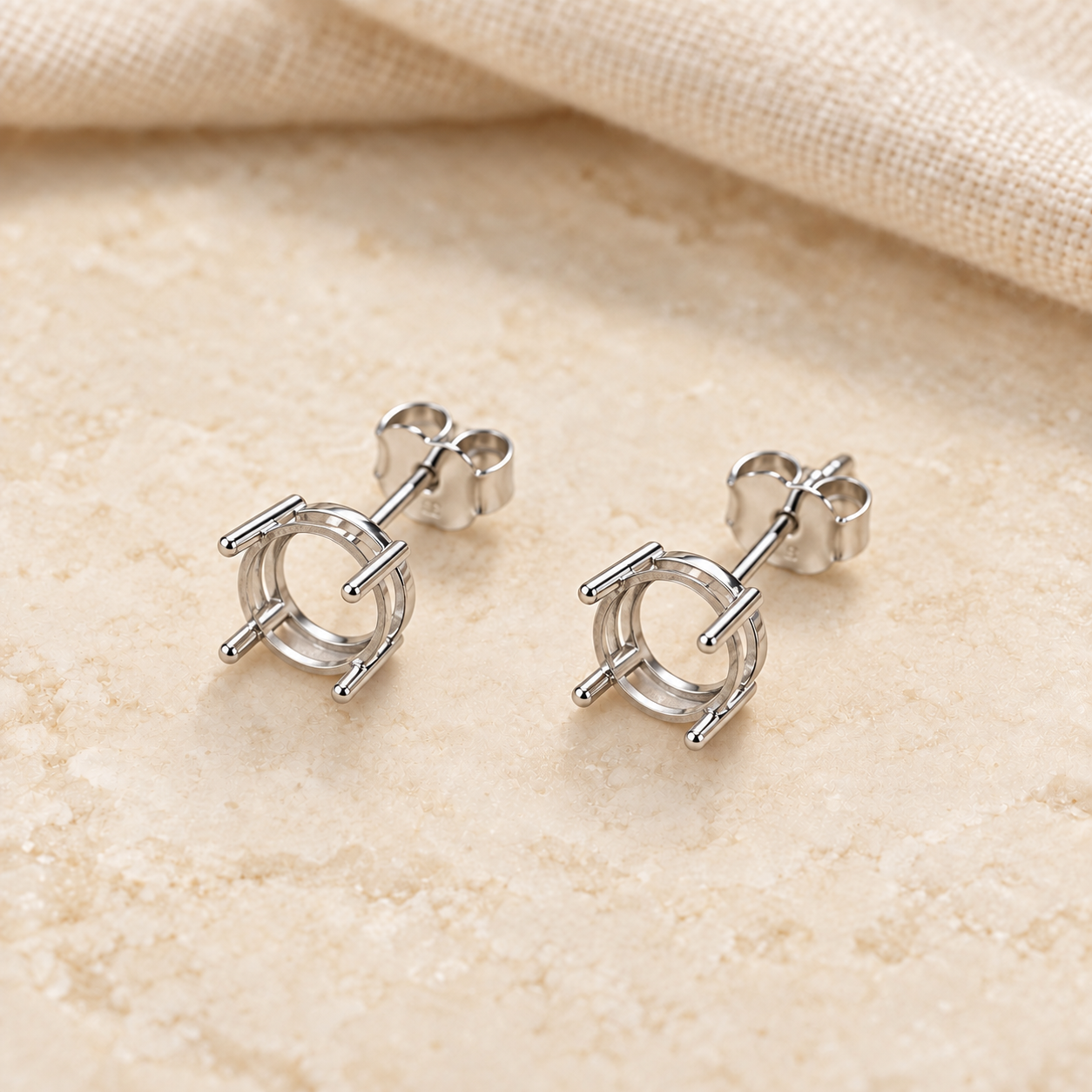 Forever Near Round Memorial Stud Earrings — 6mm Sterling Silver