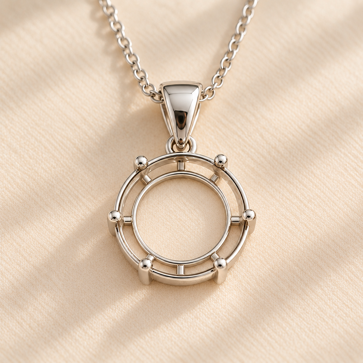 Endless Connection Round Memorial Necklace — Sterling Silver