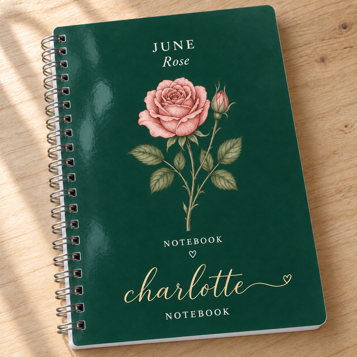Custom Birth Month Flower Spiral Notebook – Personalized Cover