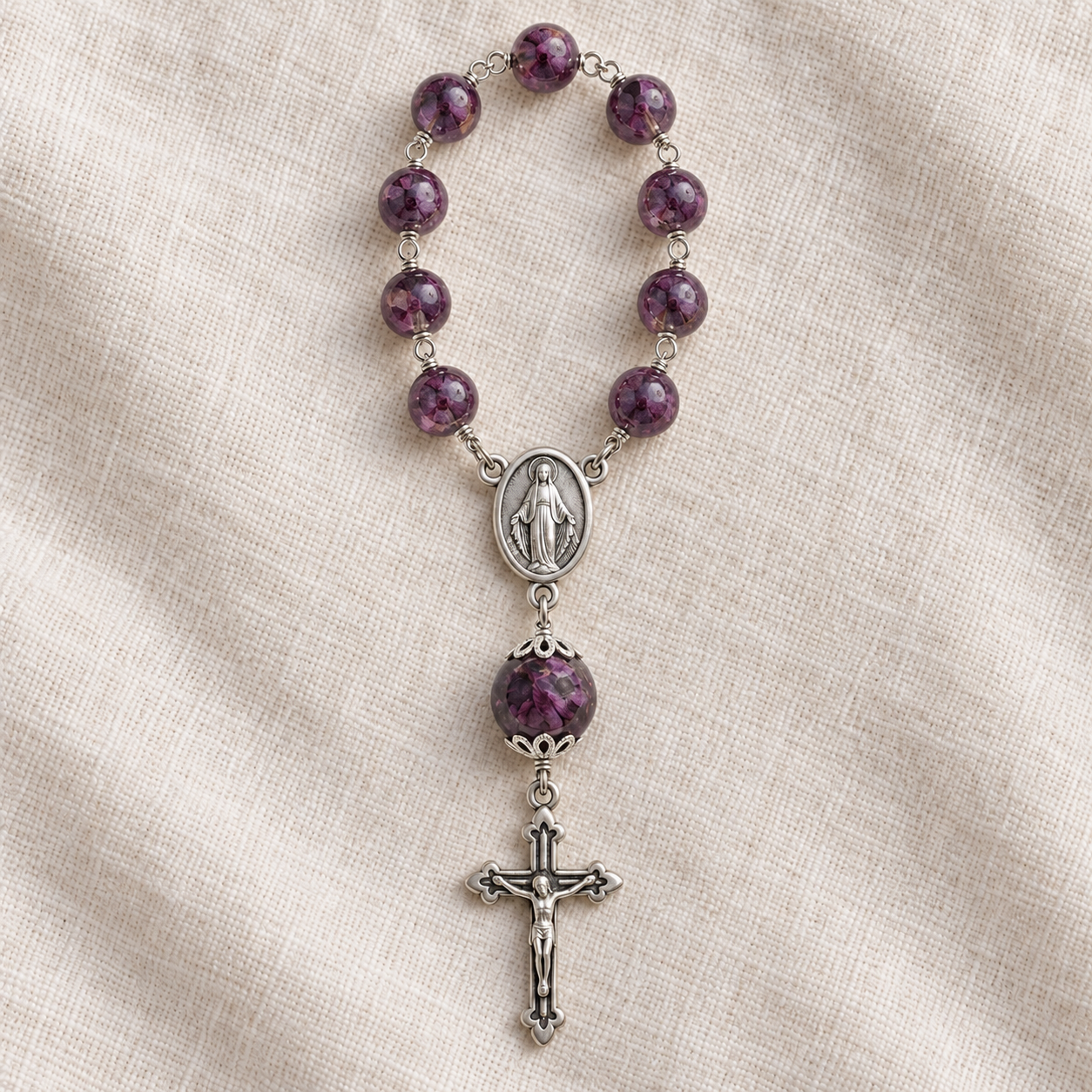 Custom Memorial Chaplet – Handmade Keepsake Beads