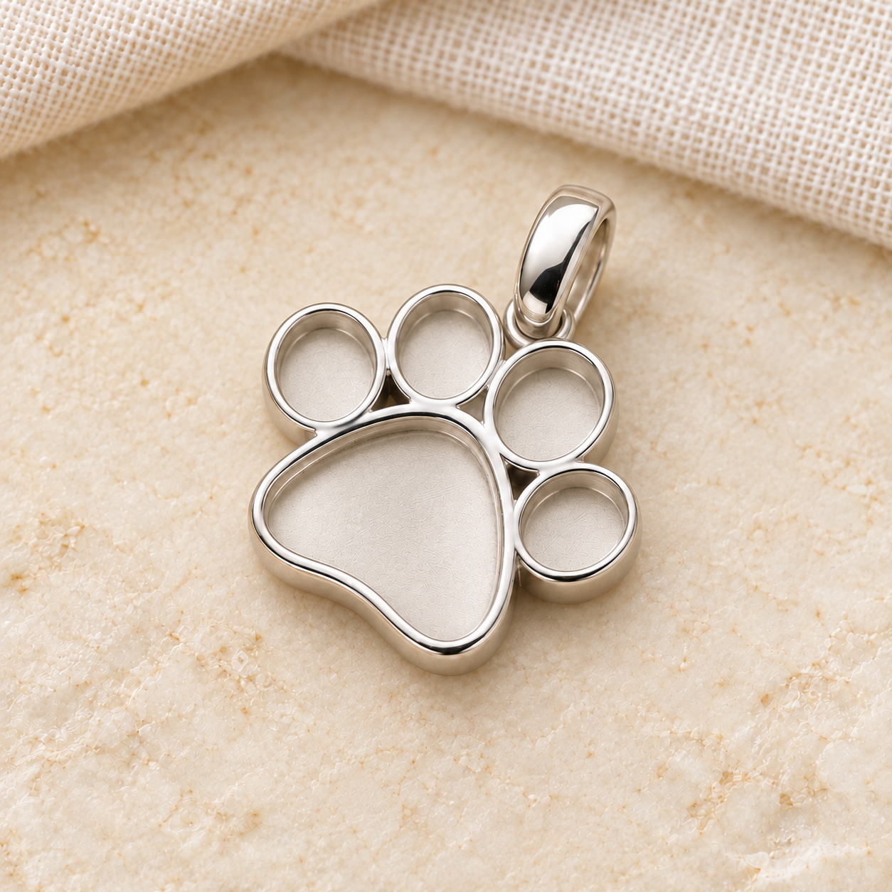Everlasting Light Crescent Halo Memorial Necklace — Sterling Silver