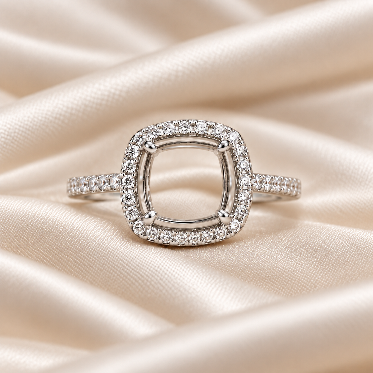 Square Halo Keepsake Ring