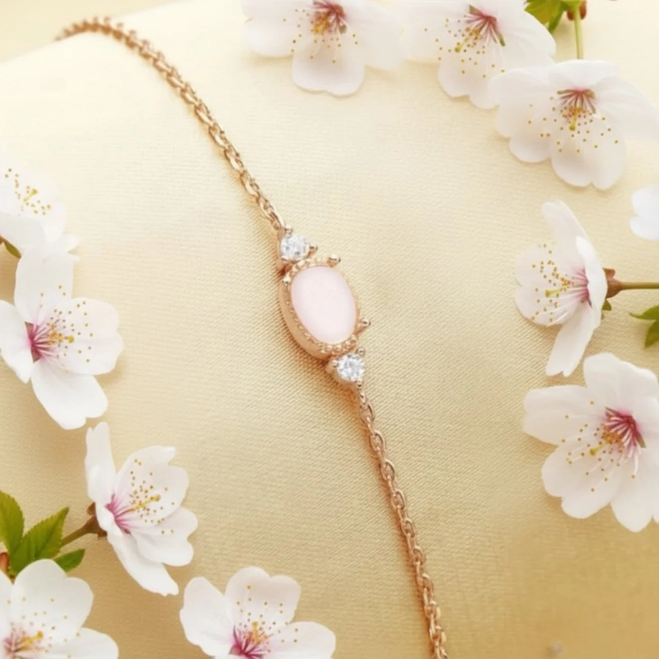 Oval with Gems Bracelet – Sterling Silver