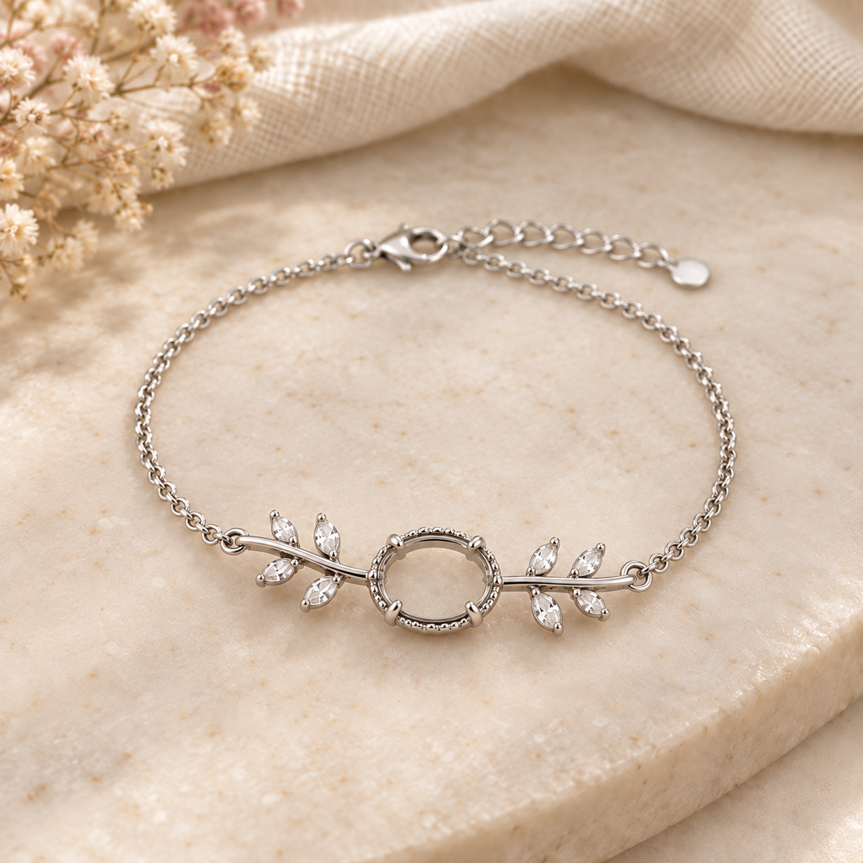 Everlasting Bloom Memorial Bracelet — Sterling Silver