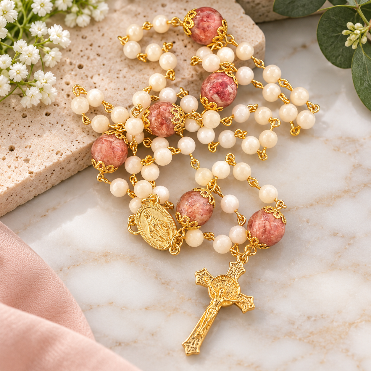 Elegant Gold and Pink Rosary.png