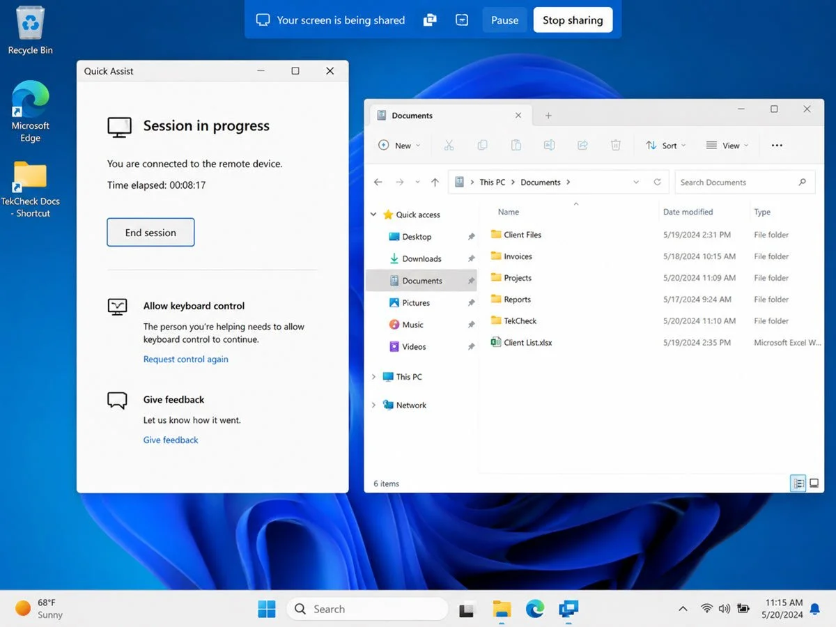 Remote IT support using Microsoft Quick Assist for Orange County small businesses and home offices