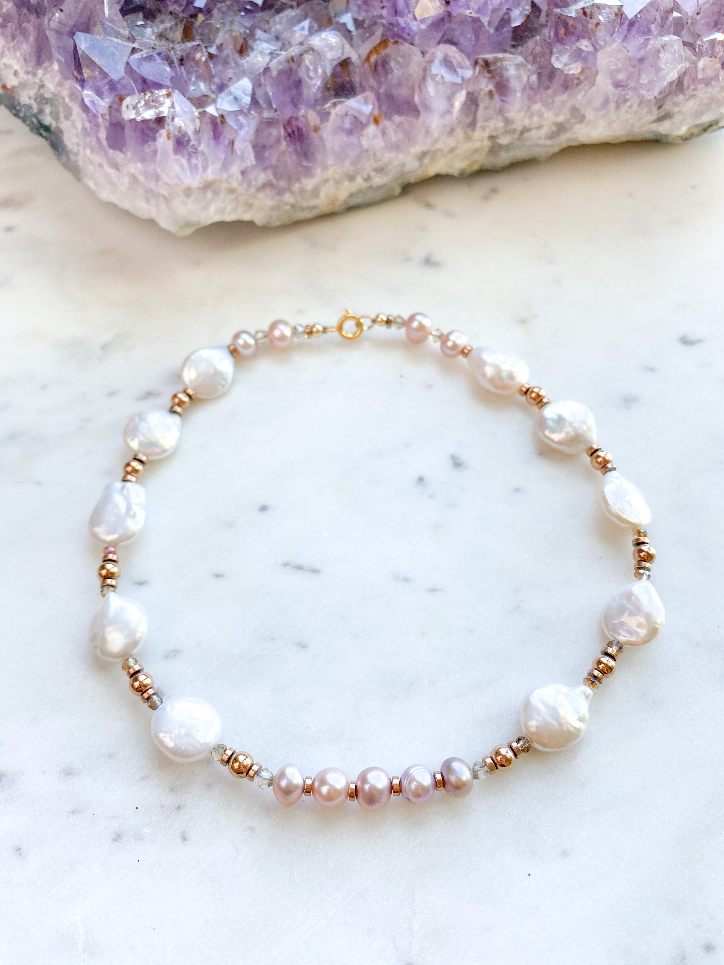 Opulent Baroque + Fresh Water Pearls Choker 