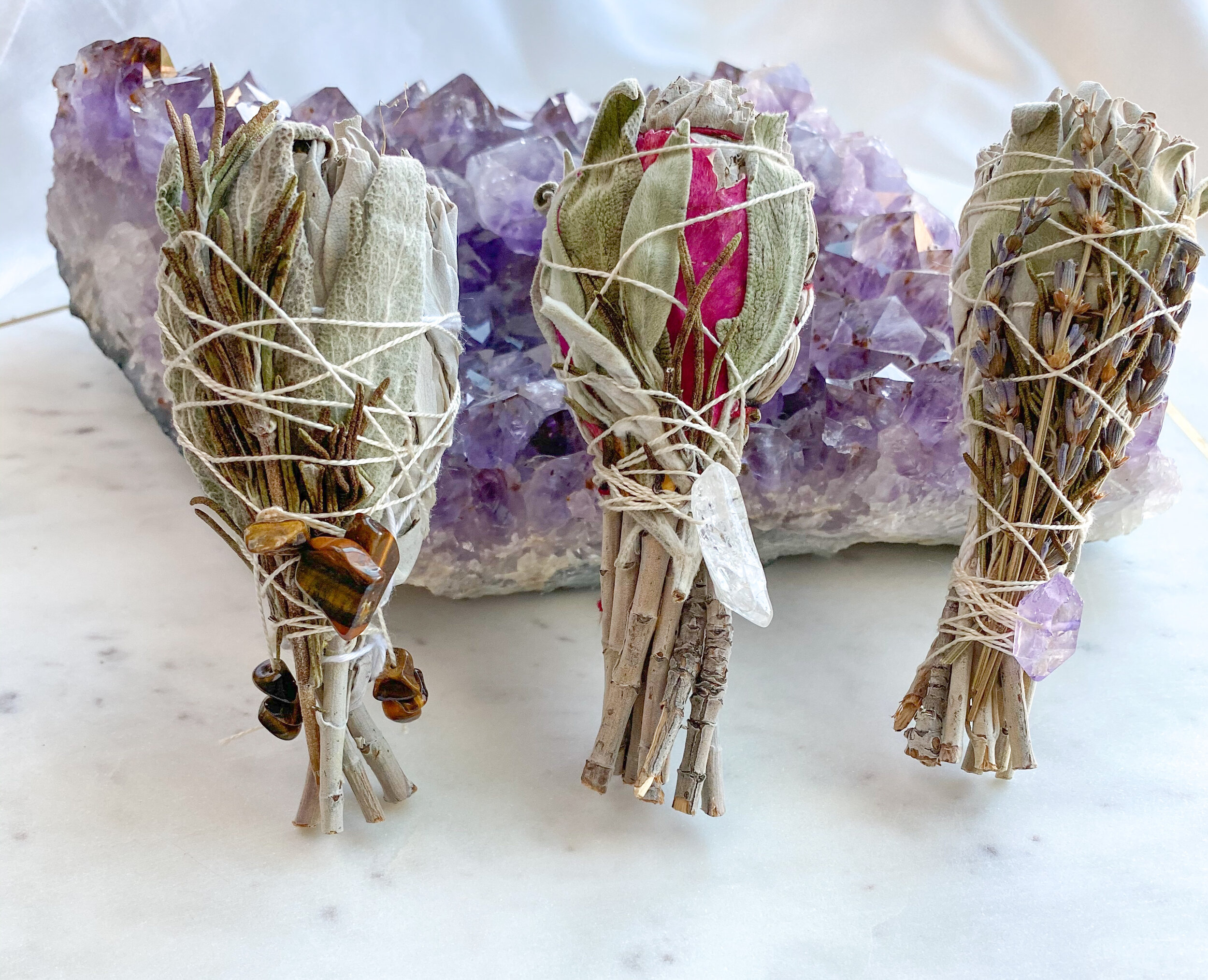 Sage Smudge Bundle with Gemstone // 3 Styles // Small