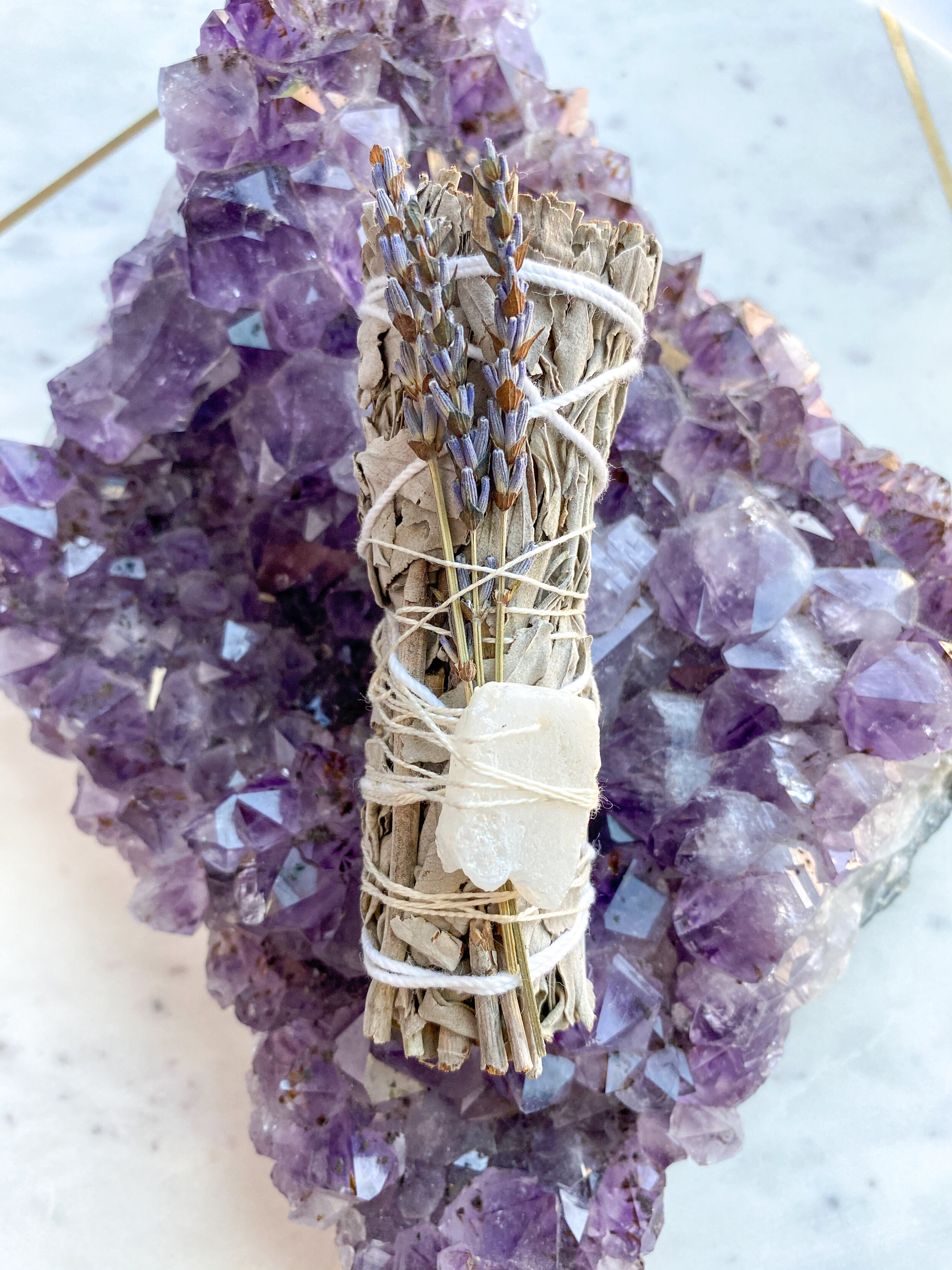 Sage &amp; Lavender Bundle // Quartz Chunk // Medium