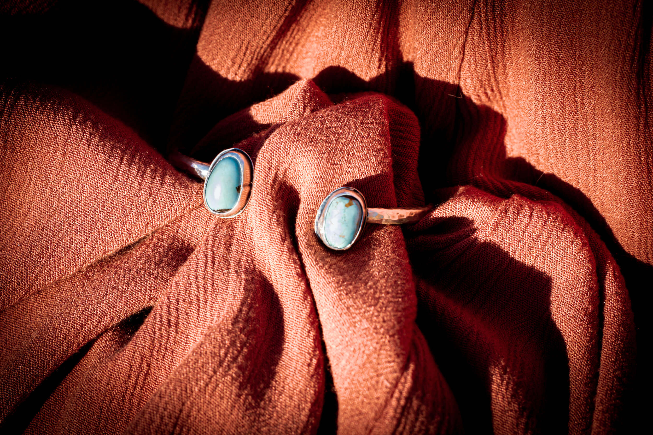 Arizona Turquoise :: Open Hammered Cuff 