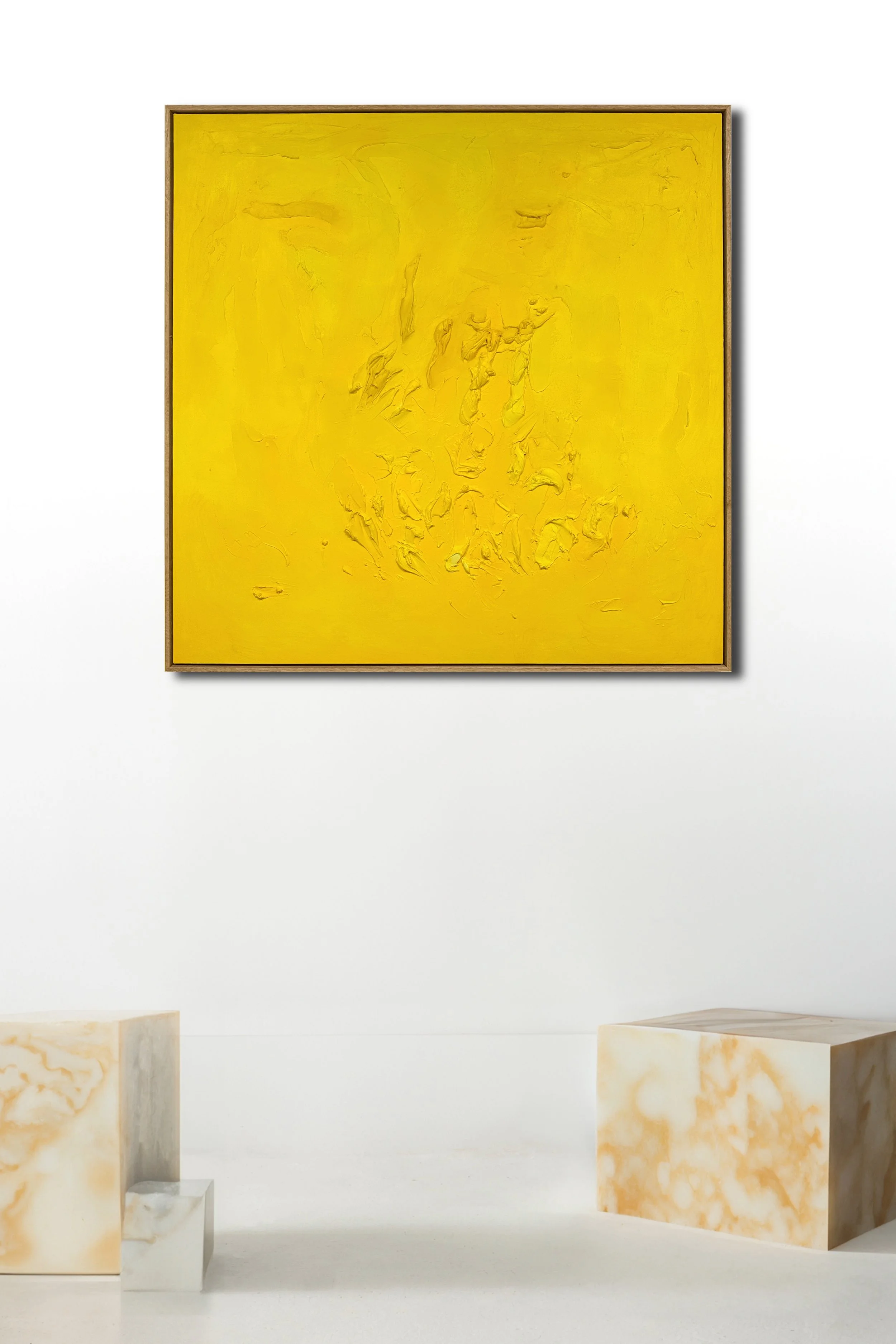 Lemon Zest
125 × 125 cm Acrylic on canvas Natural Oak frame $8,000