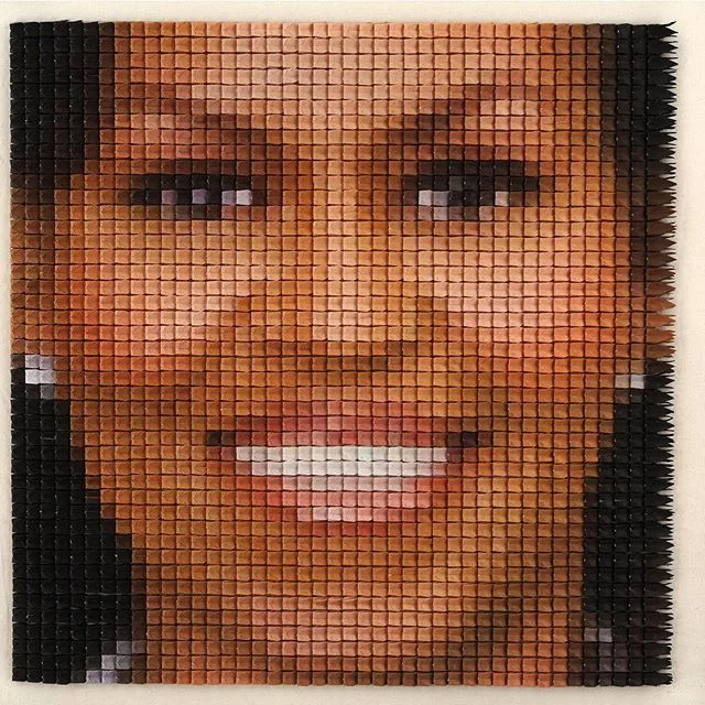 Origami Michelle Obama on view @thelmaharrisgallery by Arlene Elizabeth #FLOTUS#THAG