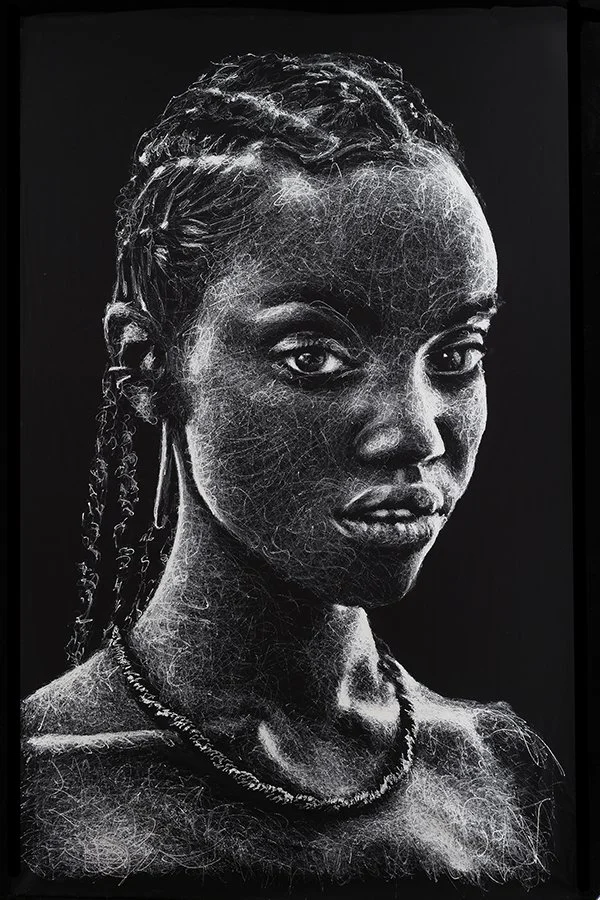   Soft Touch, 2023   Acrylic on cotton  100” × 60” 
