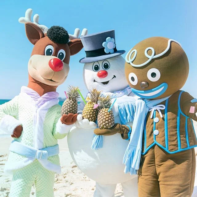 CHRISTMAS IS ON OUR MIND, IS IT ON YOURS? 🍍❄️⛄️🎄 We are in full Christmas planning mode here at Showtime Creations &amp; Co... If your goal this Christmas is to stand out, then our brand new Tropical Christmas Costumes and Characters are exactly wh