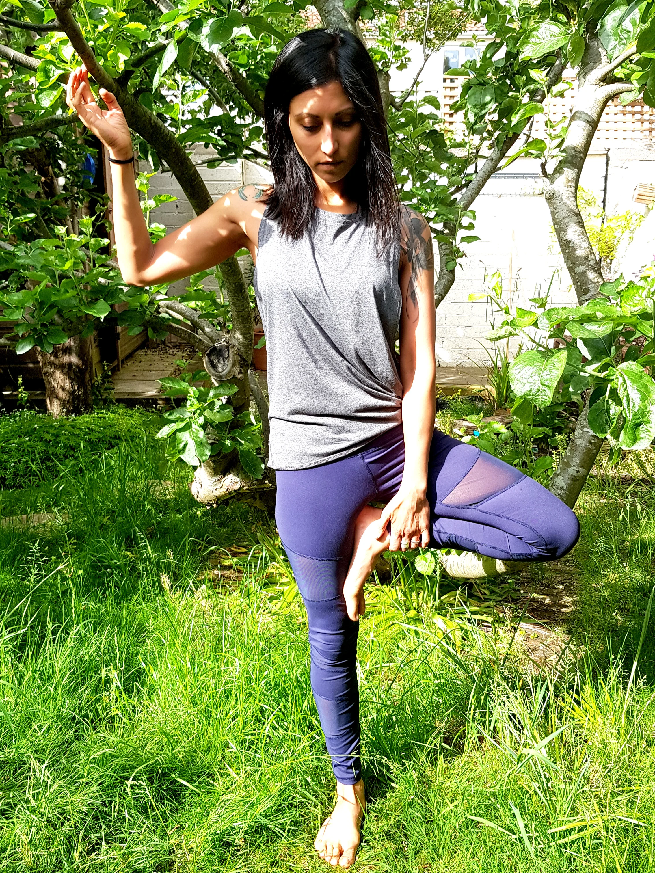 Vrksasana, tree pose.