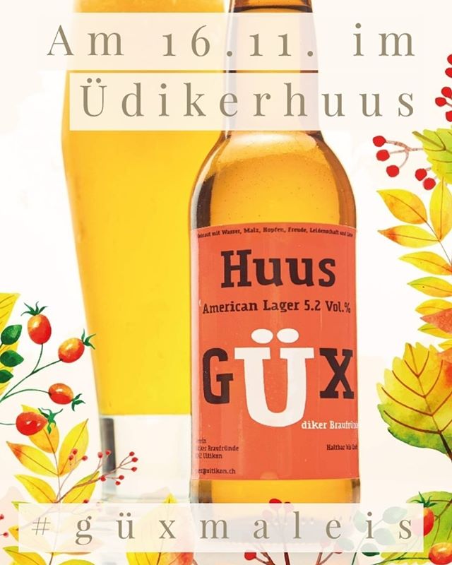 Chunsch au?
Diesen Samstag findet im &Uuml;dikerhuus der Herbstm&auml;rt statt. Auch wir sind da; degustiere unser HuusG&uuml;x vor Ort und schnapp dir gleich ein 6-pack f&uuml;r den Heimweg 🙌