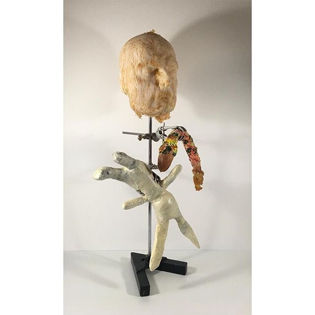 Wolfgang Woerner, Reoffending schemes slashes rates, Latex, cotton fabric, wadding, masking tape, paper, pva,  ink, embroidery thread, beads, laboratory stand&quot;, 74 cm h x 40 cm w x 30 cm w

#made2020
#sculpture

@morleygallery
@morleyvda