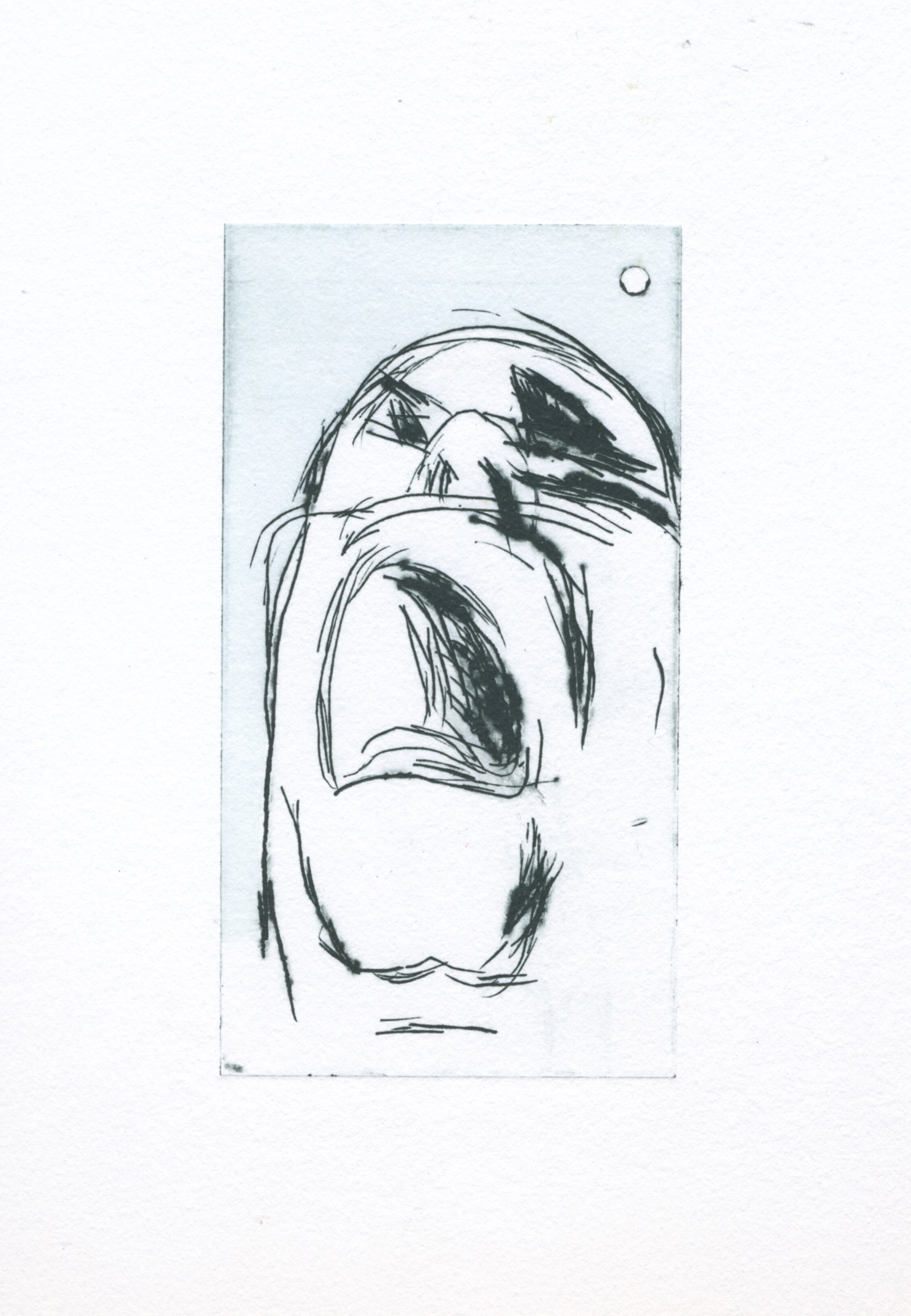 Dad Series no.15   Drypoint and relief roll   Image size: 12 x 6cm, paper size: 38 x 28cm, printed on BFK Rives 250gsm 